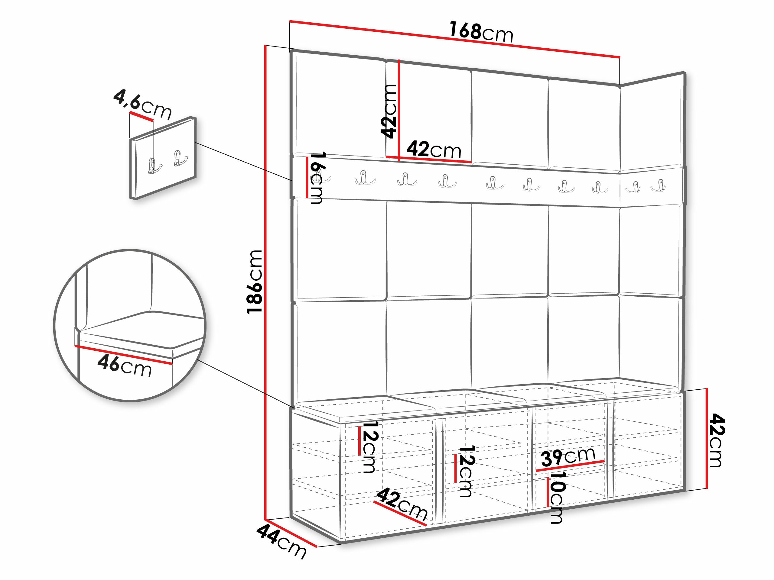 Комплект за антре Pinis II (Бял)