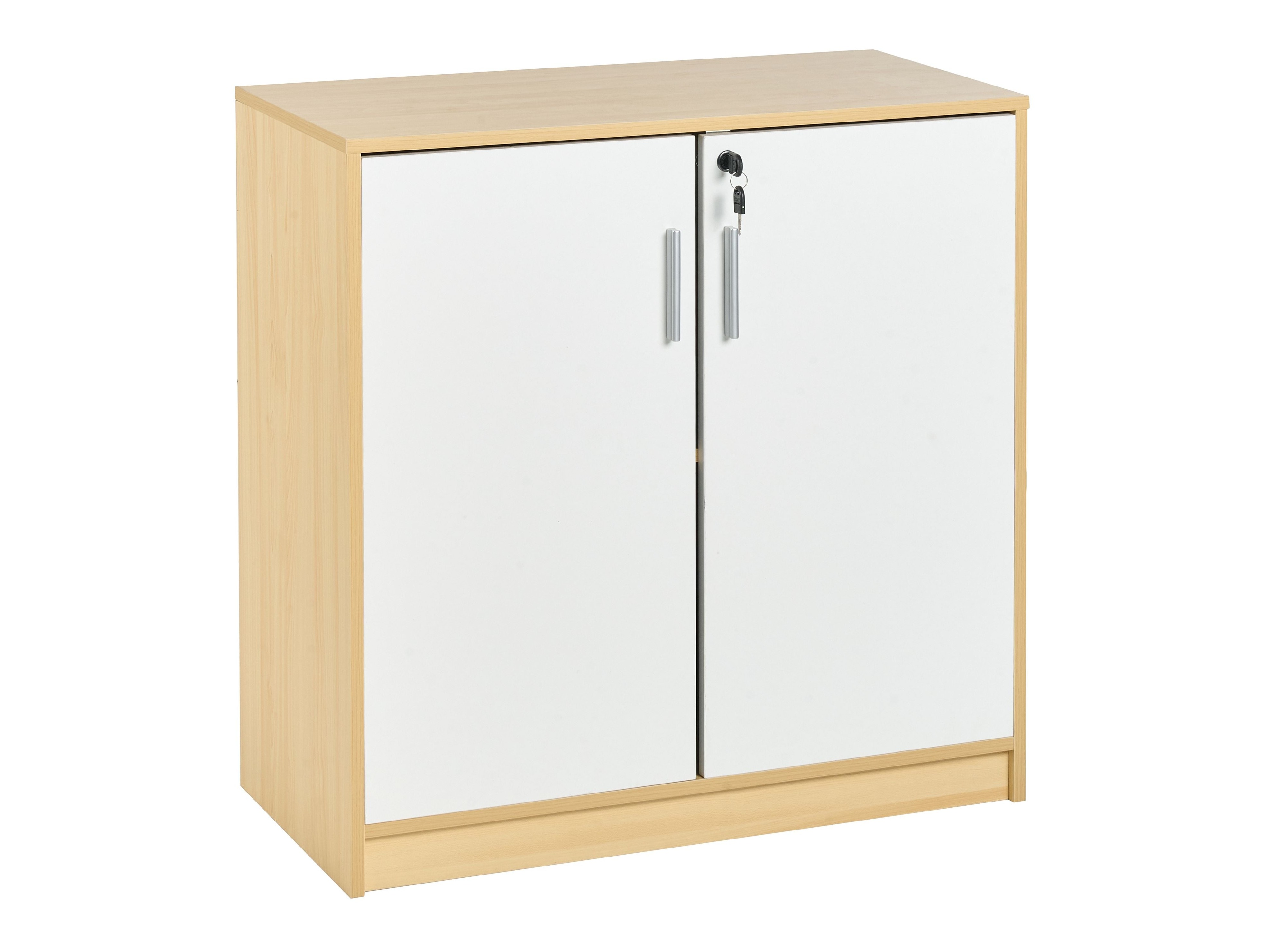 Шкаф Catferu 112 (Ярък дърво + Бял)