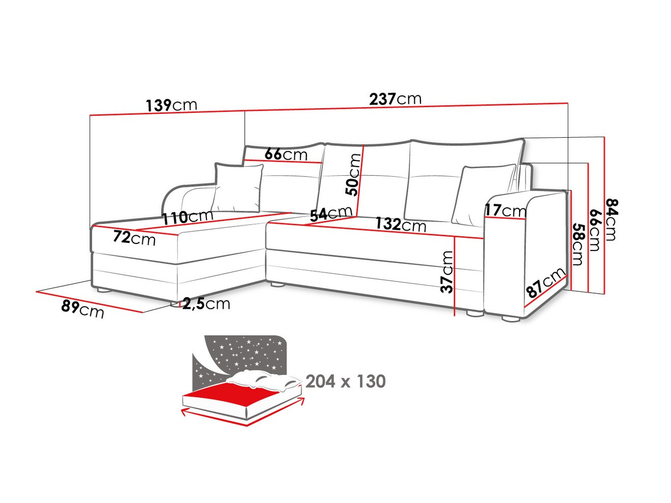 Ъглов диван SB4396