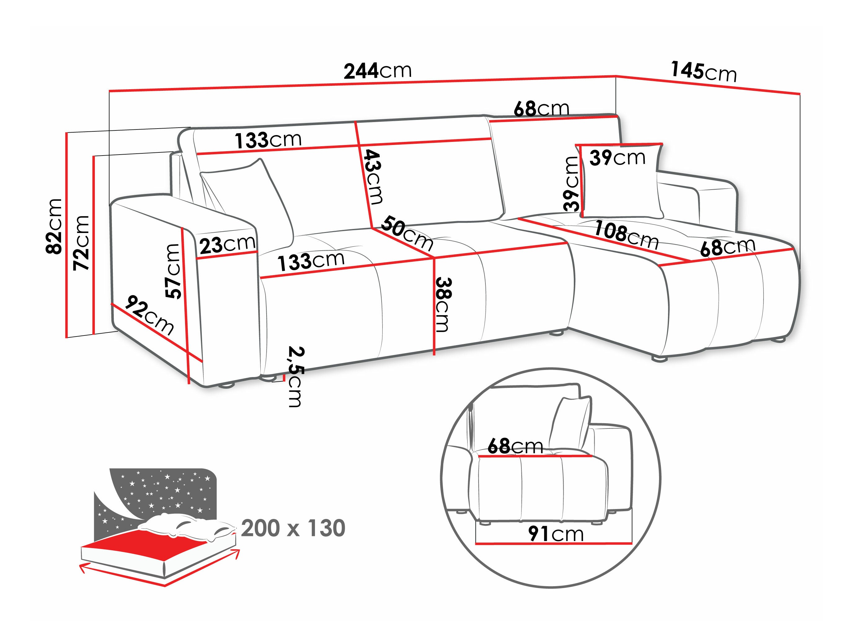 Ъглов диван SB4403