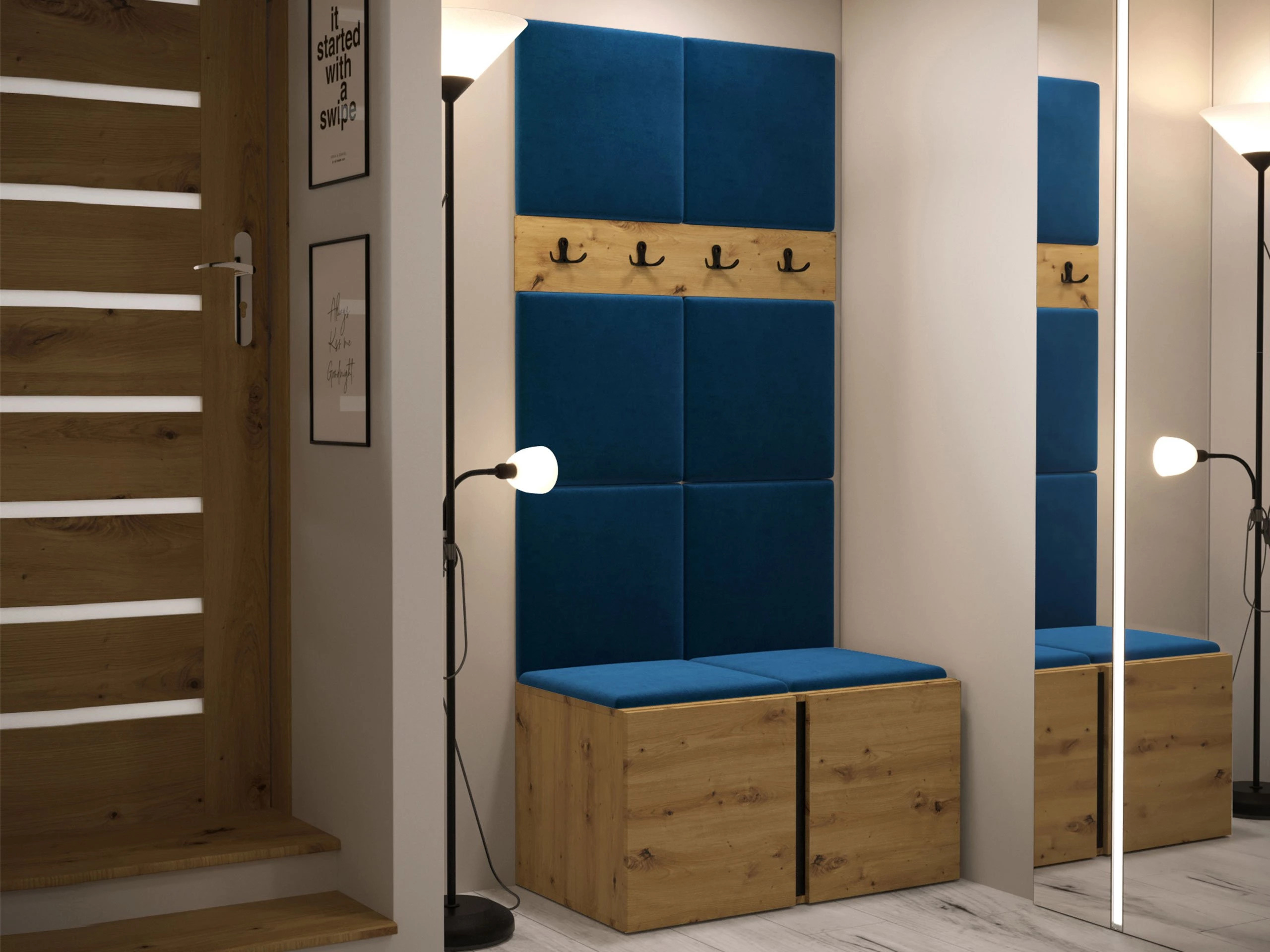 Комплект за антре Pinis IV (Artisan дъб)