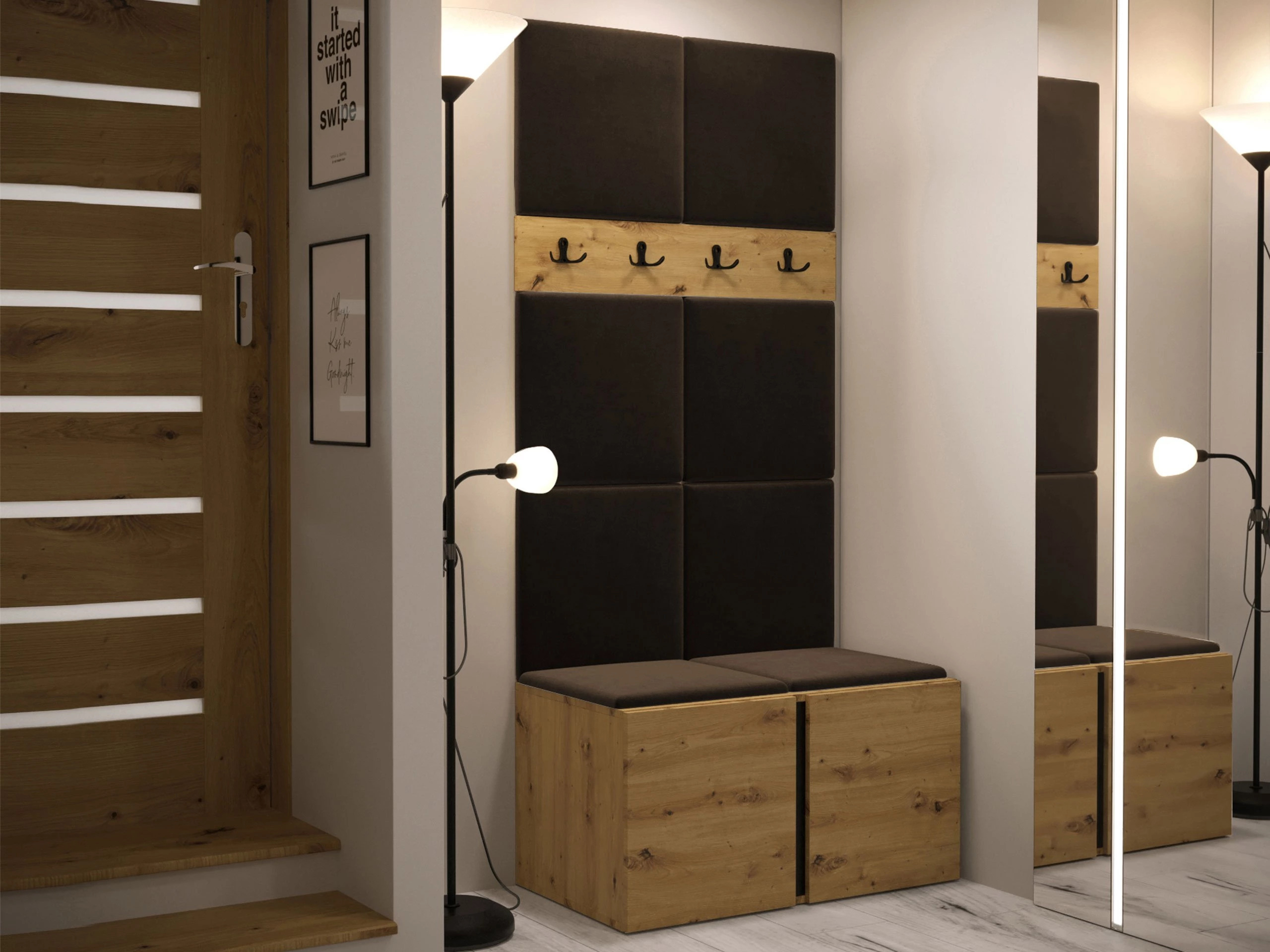 Комплект за антре Pinis IV (Artisan дъб)