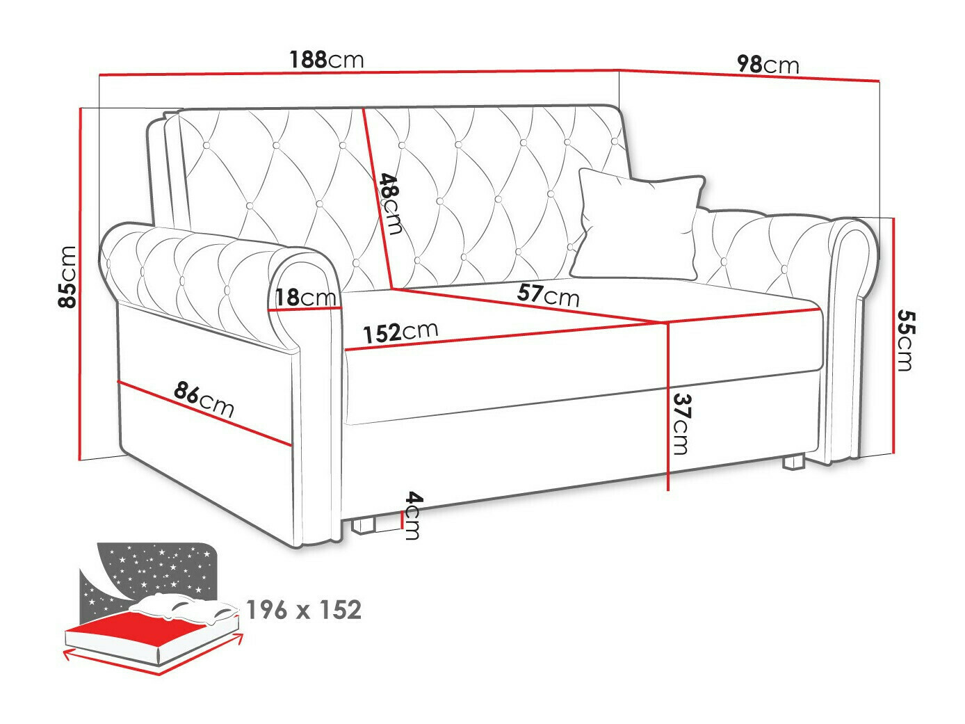 Разтегателен диван SB4444