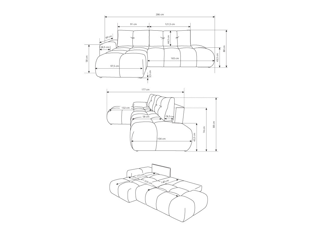 Ъглов диван SB4457