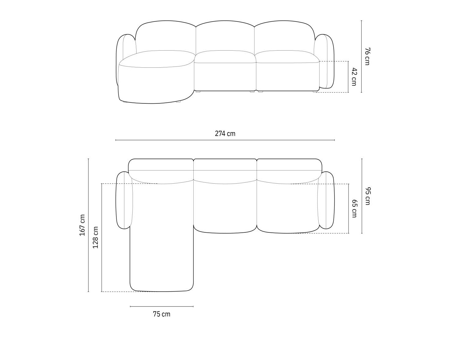 Ъглов диван Tolmira 104 (Baltimore Cement)