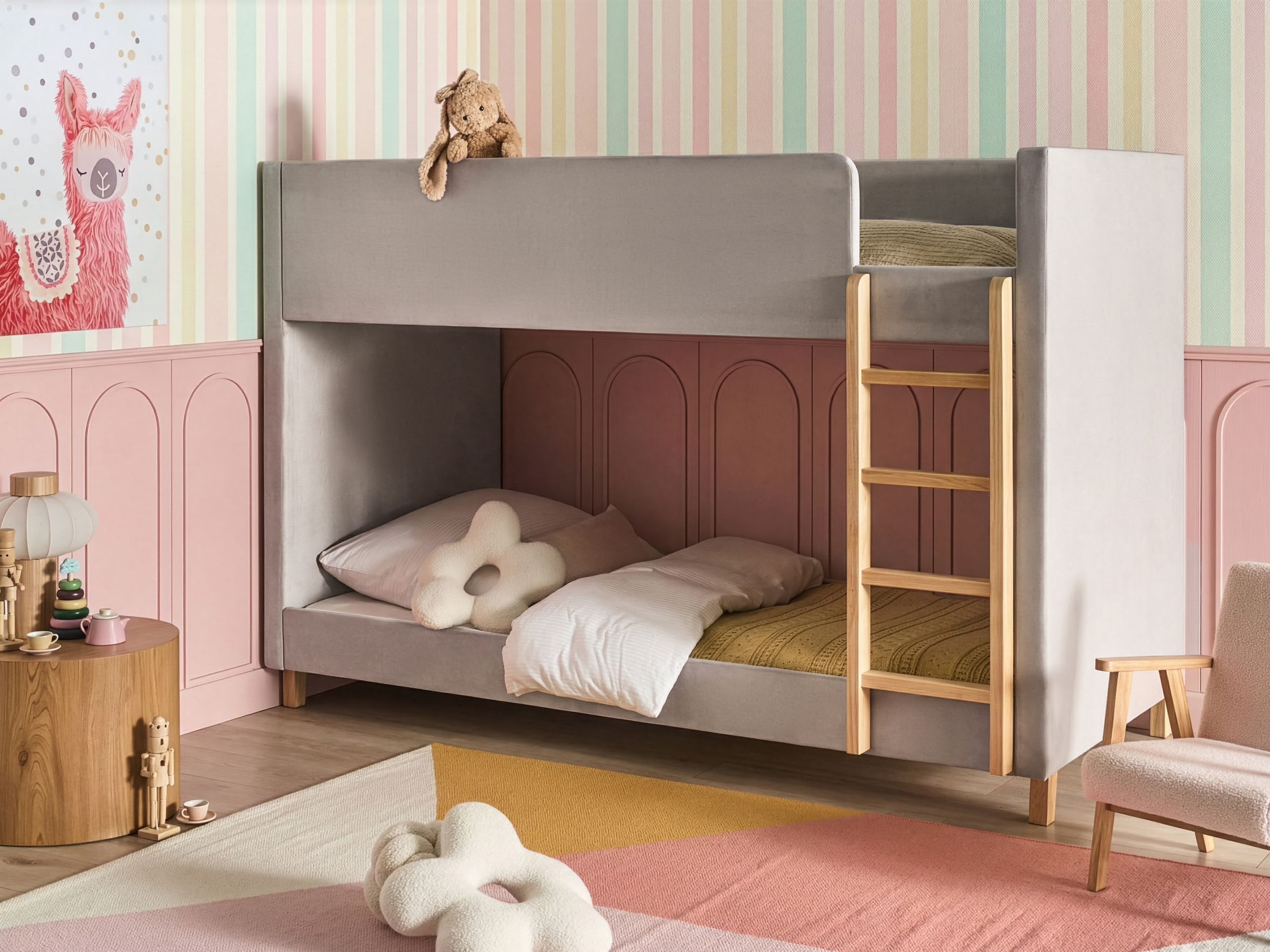 Двуетажно легло Berwyn 3211 (Светло сив)