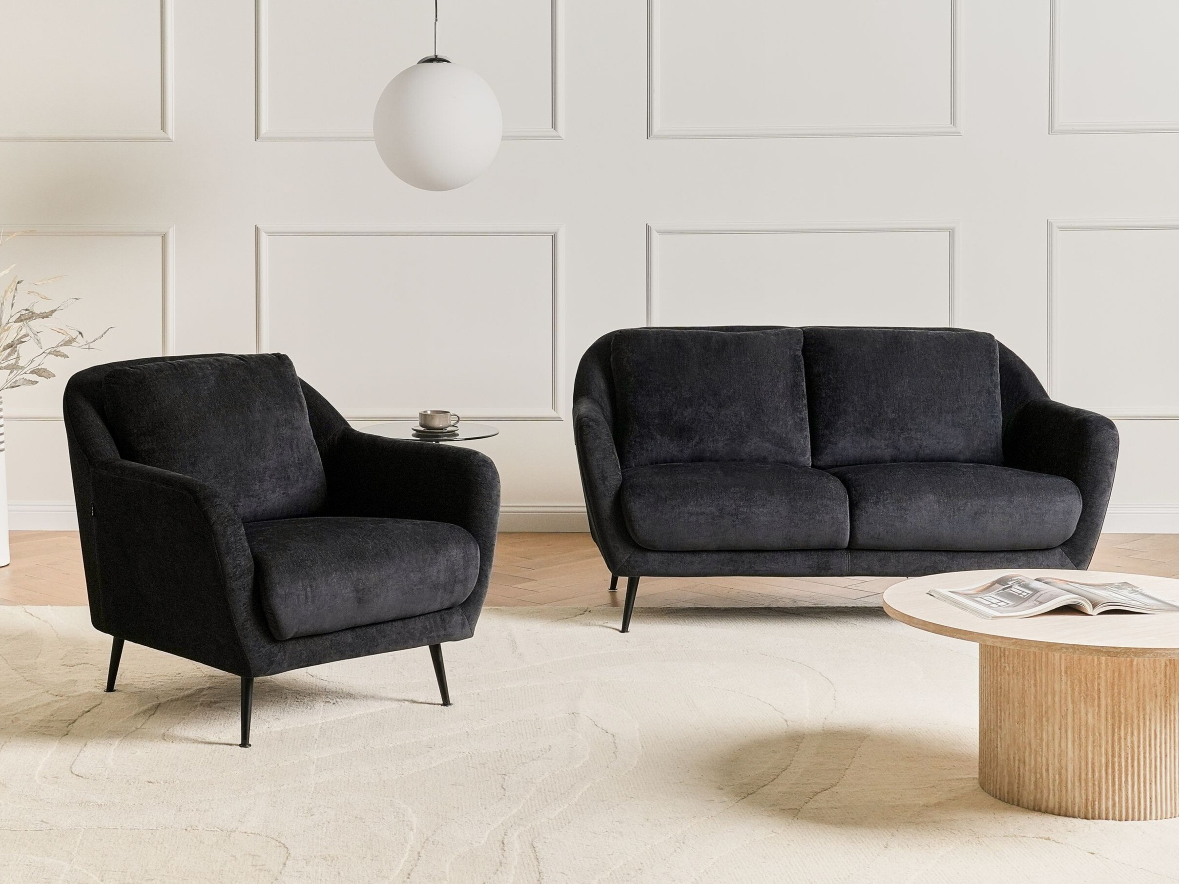 Комплект мека мебел Berwyn 3213 (Черен)