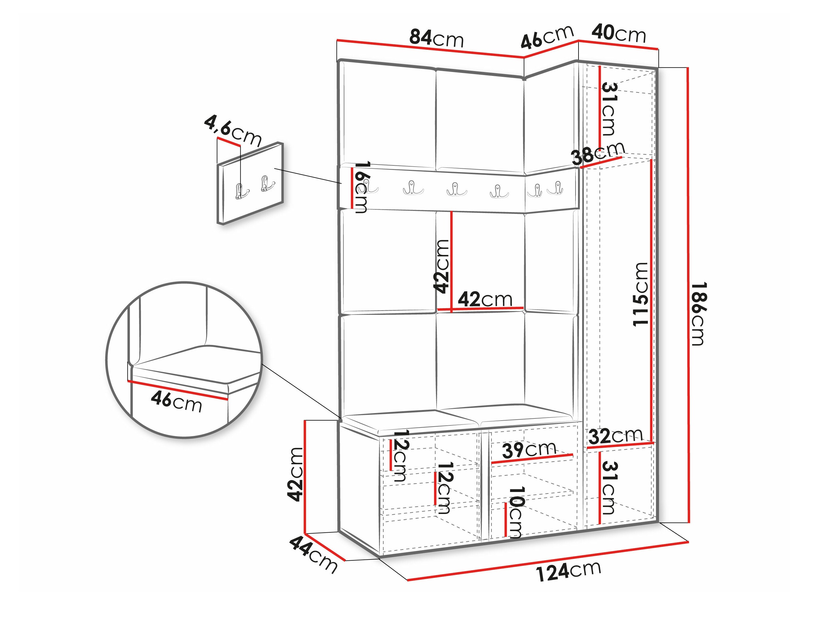 Комплект за антре Hartford 277 (Графит)