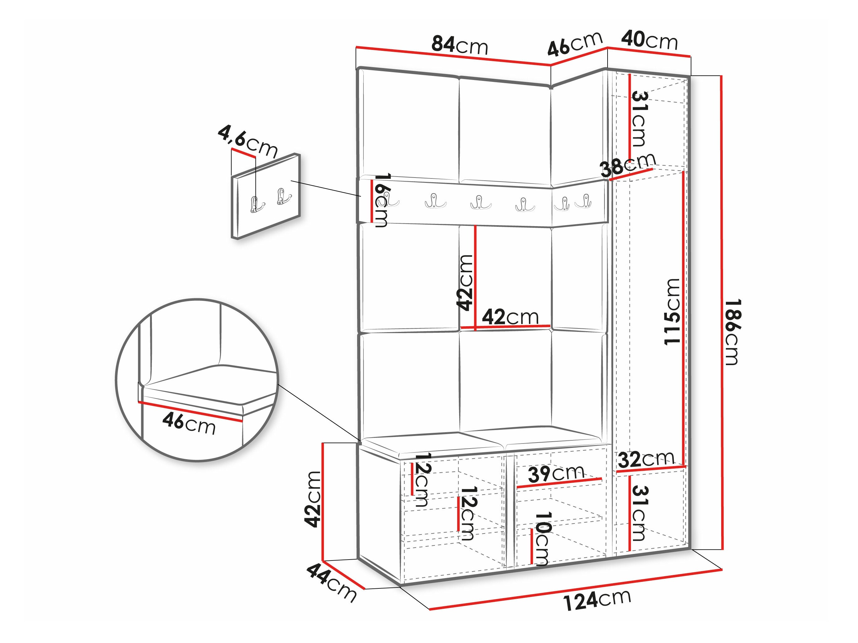 Комплект за антре Hartford 277 (Графит)