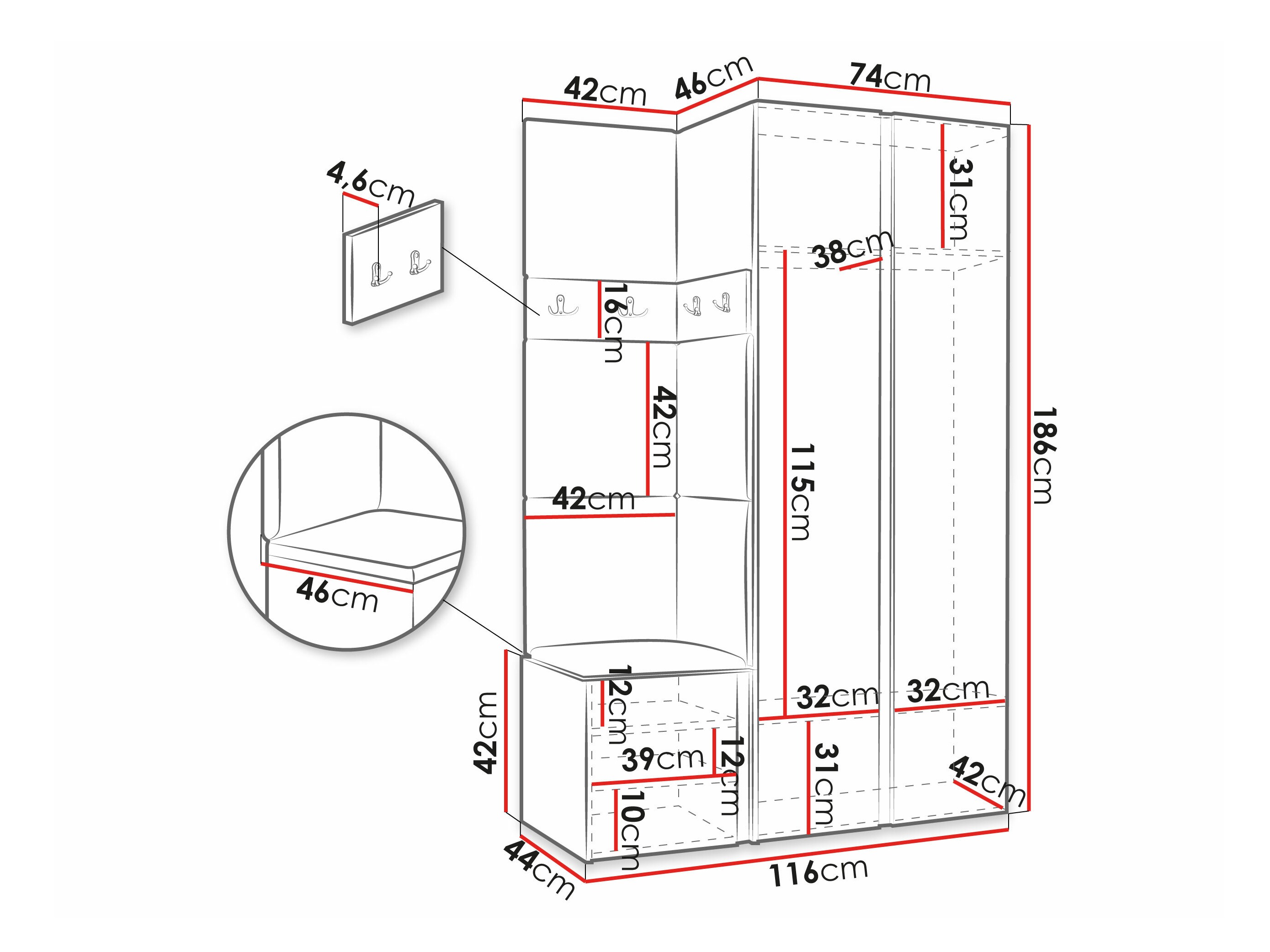 Комплект за антре Hartford 350 (Бял)