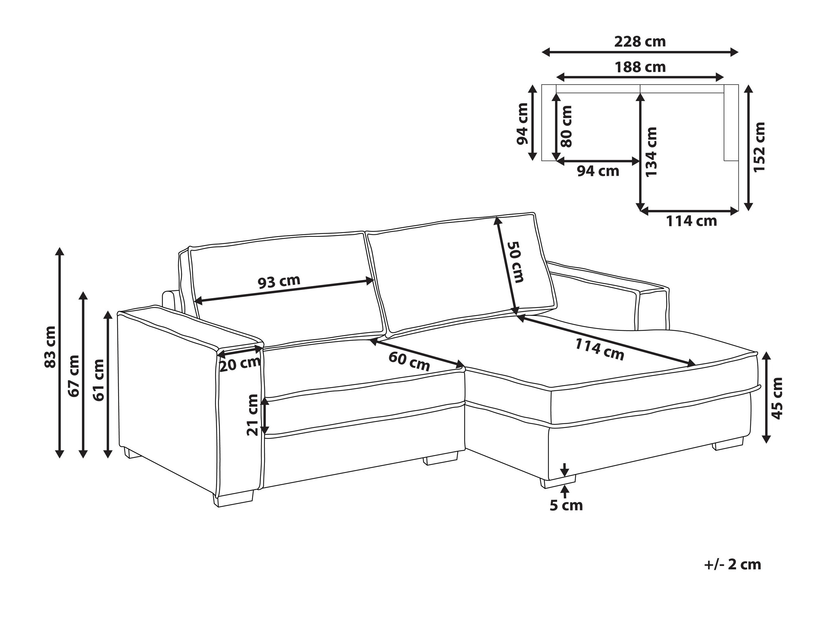 Ъглов диван Berwyn 3217 (Светло бежово)