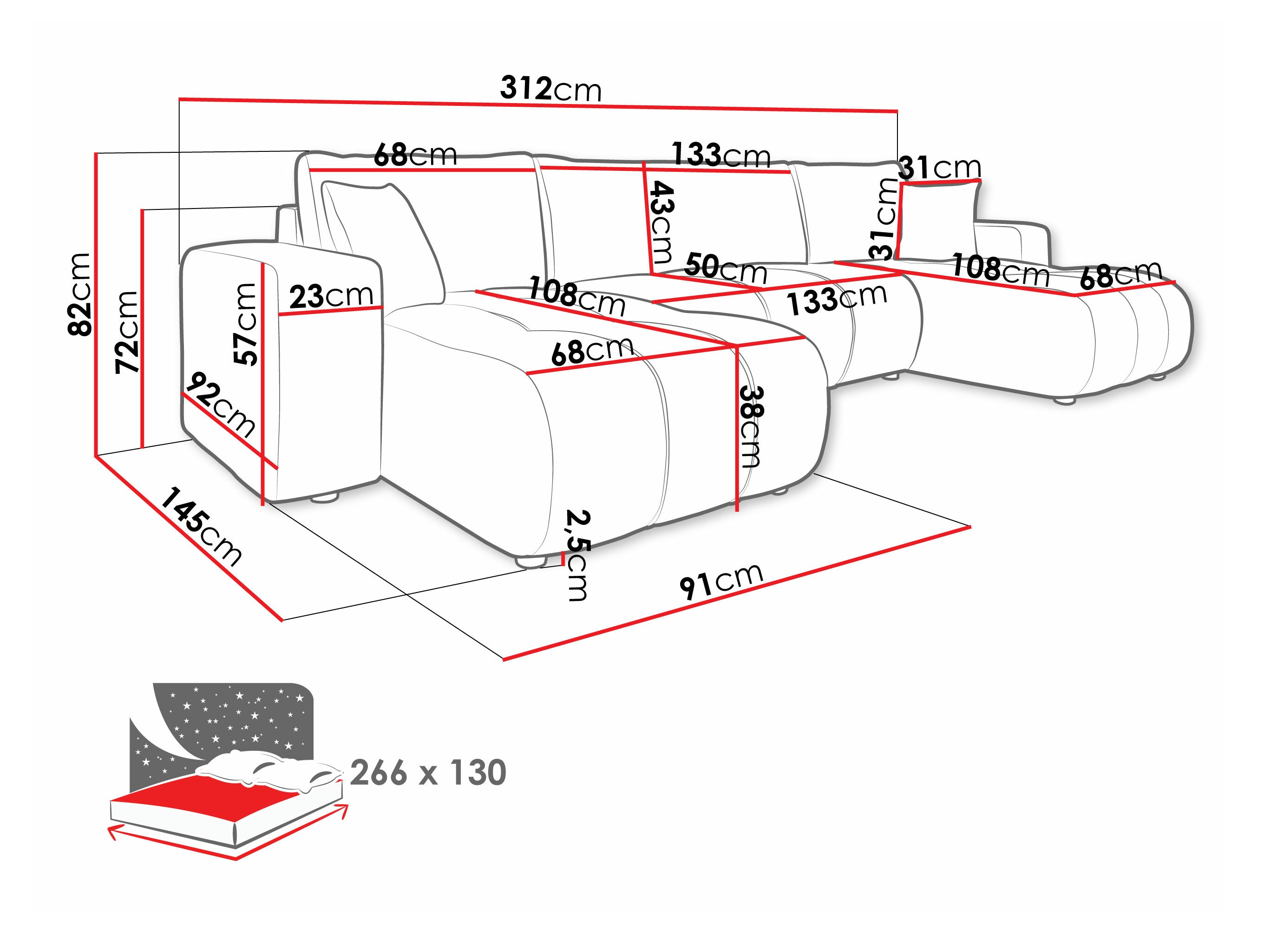 Ъглов диван SB4513