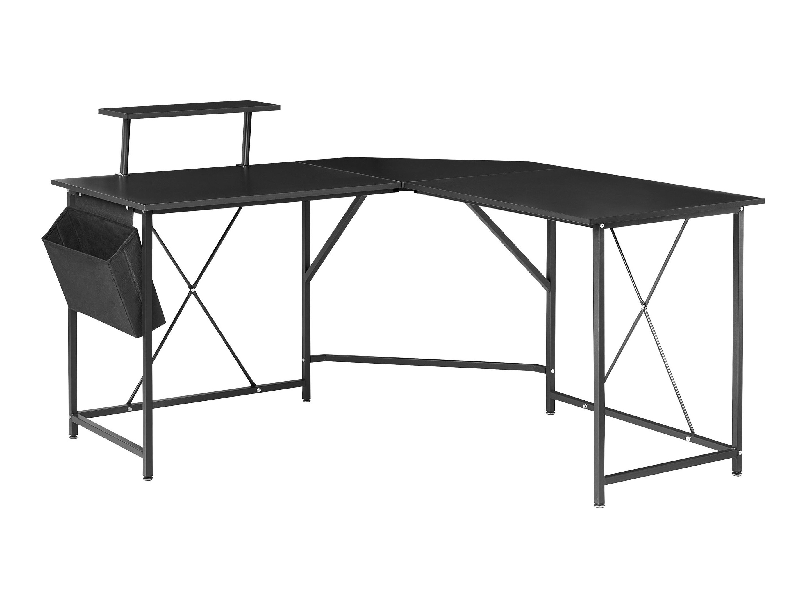 Ъглово офис бюро Berwyn 3218 (Черен)