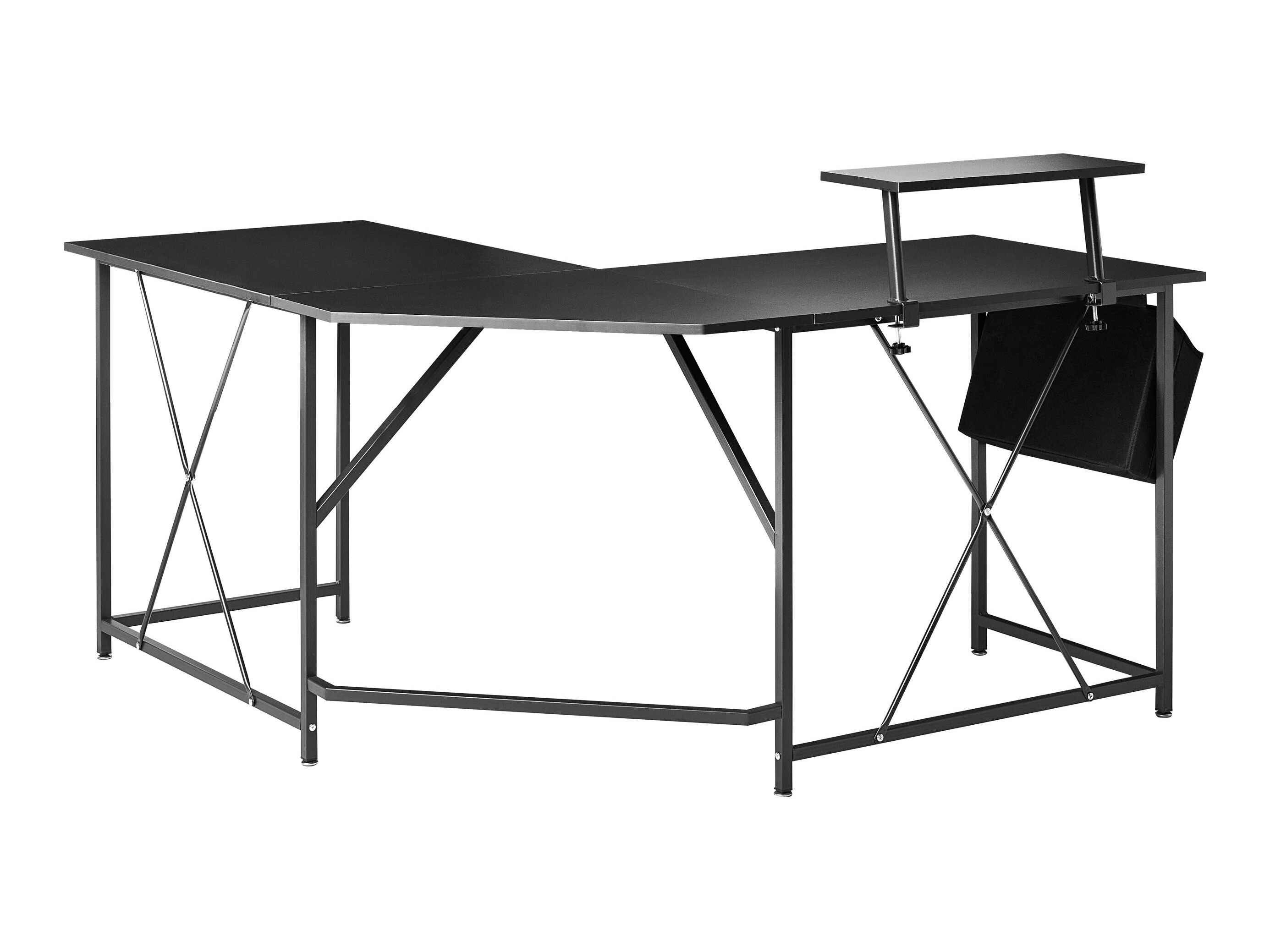 Ъглово офис бюро Berwyn 3218 (Черен)