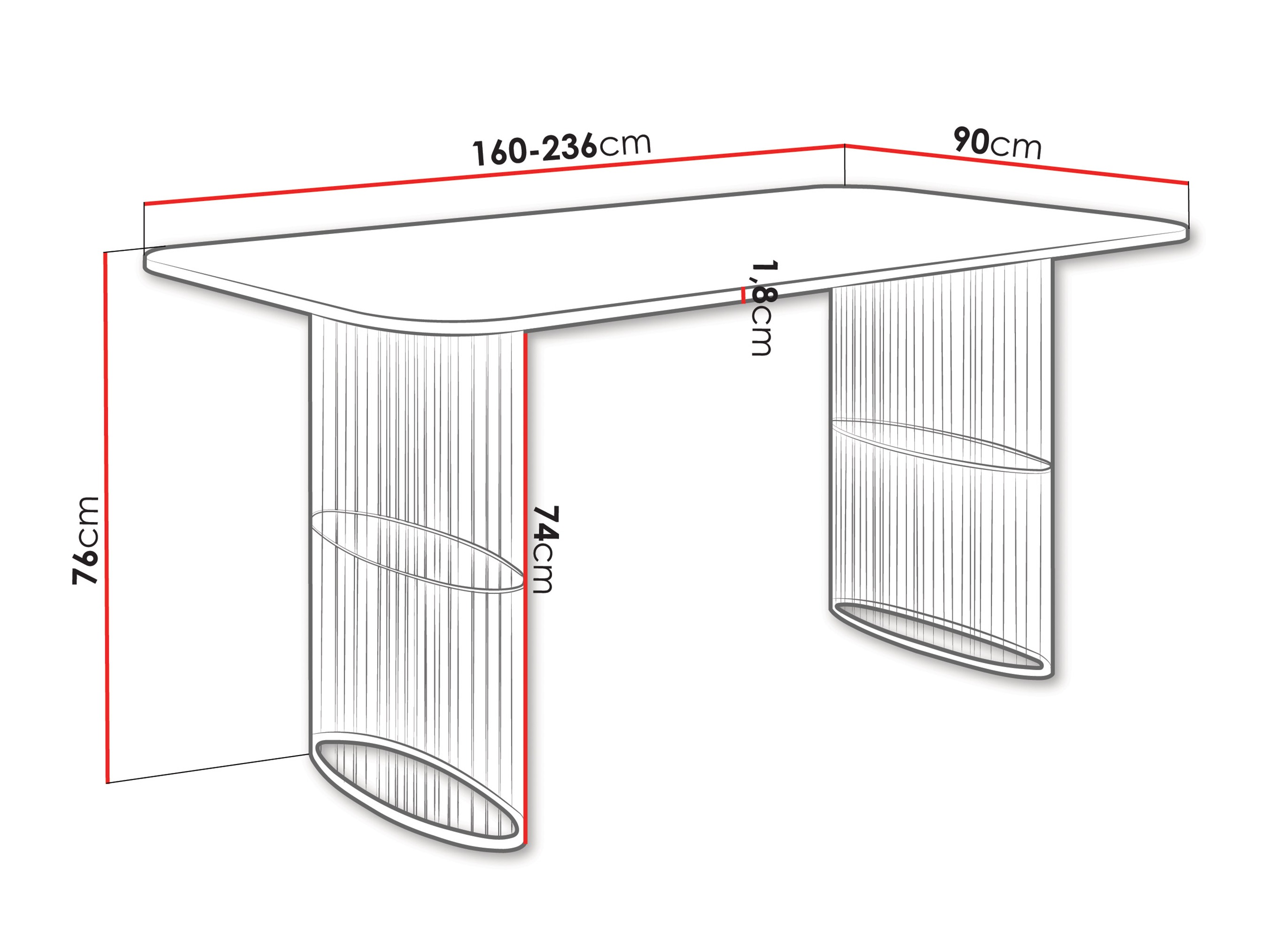 Маса Oswego 164 (Бял мрамор)