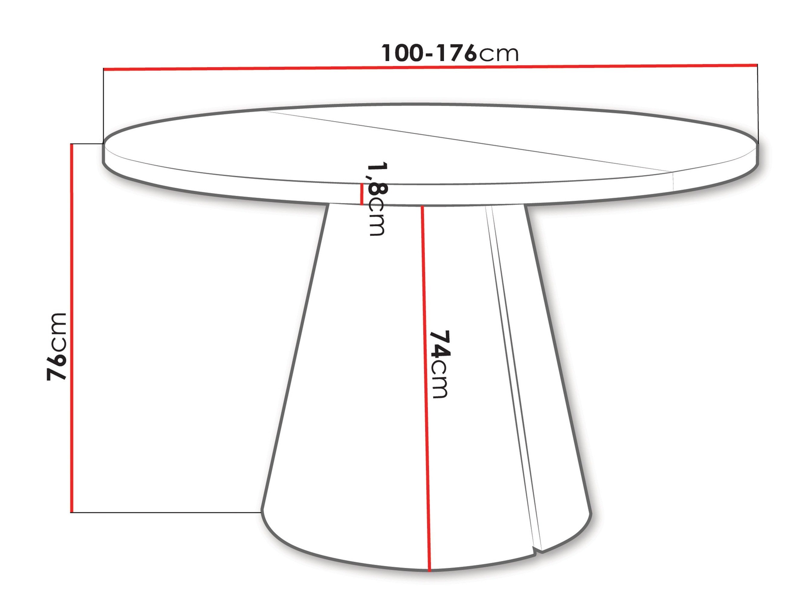Маса Oswego 165 (Бял)