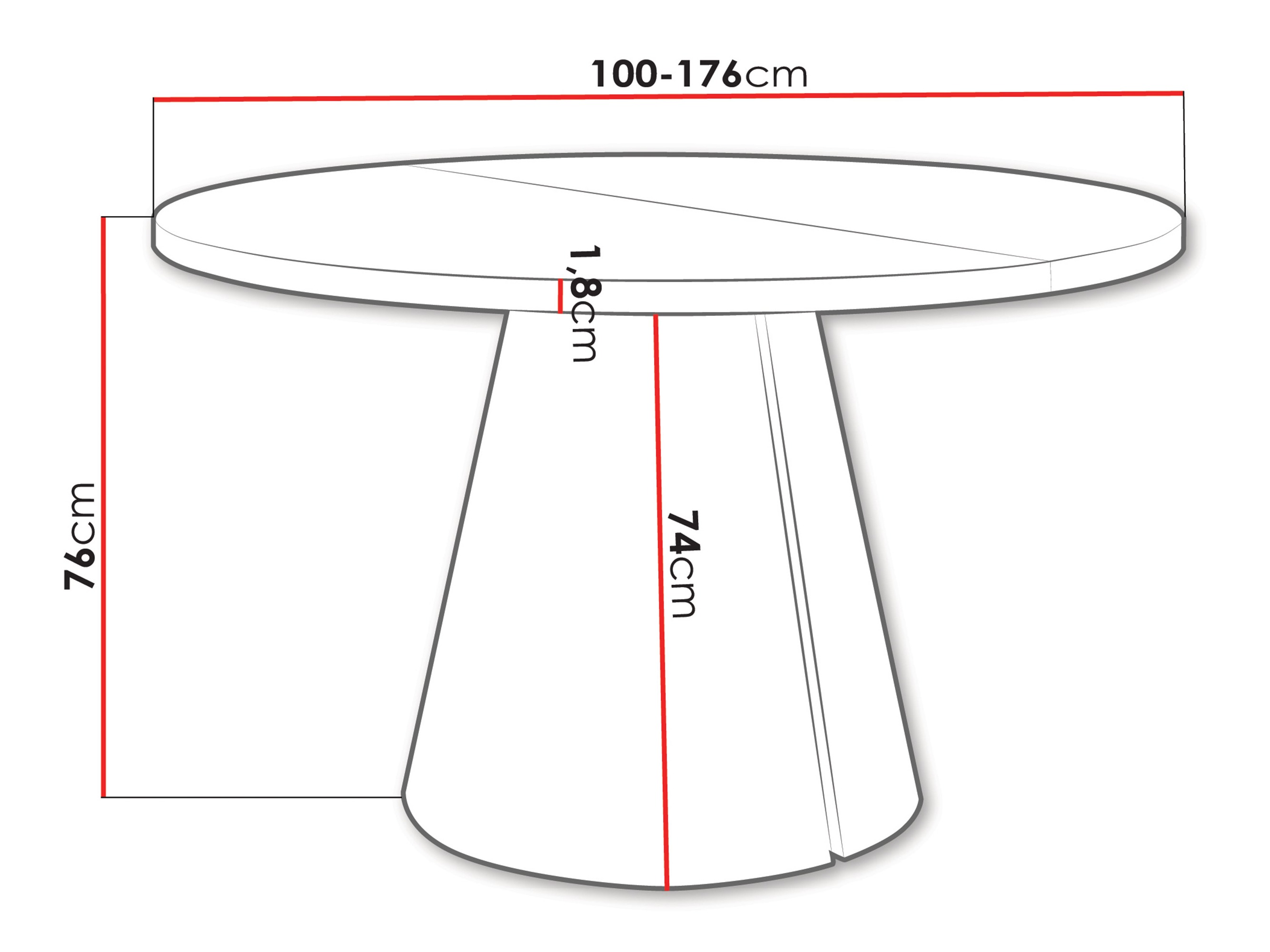 Маса Oswego 166 (Бял)