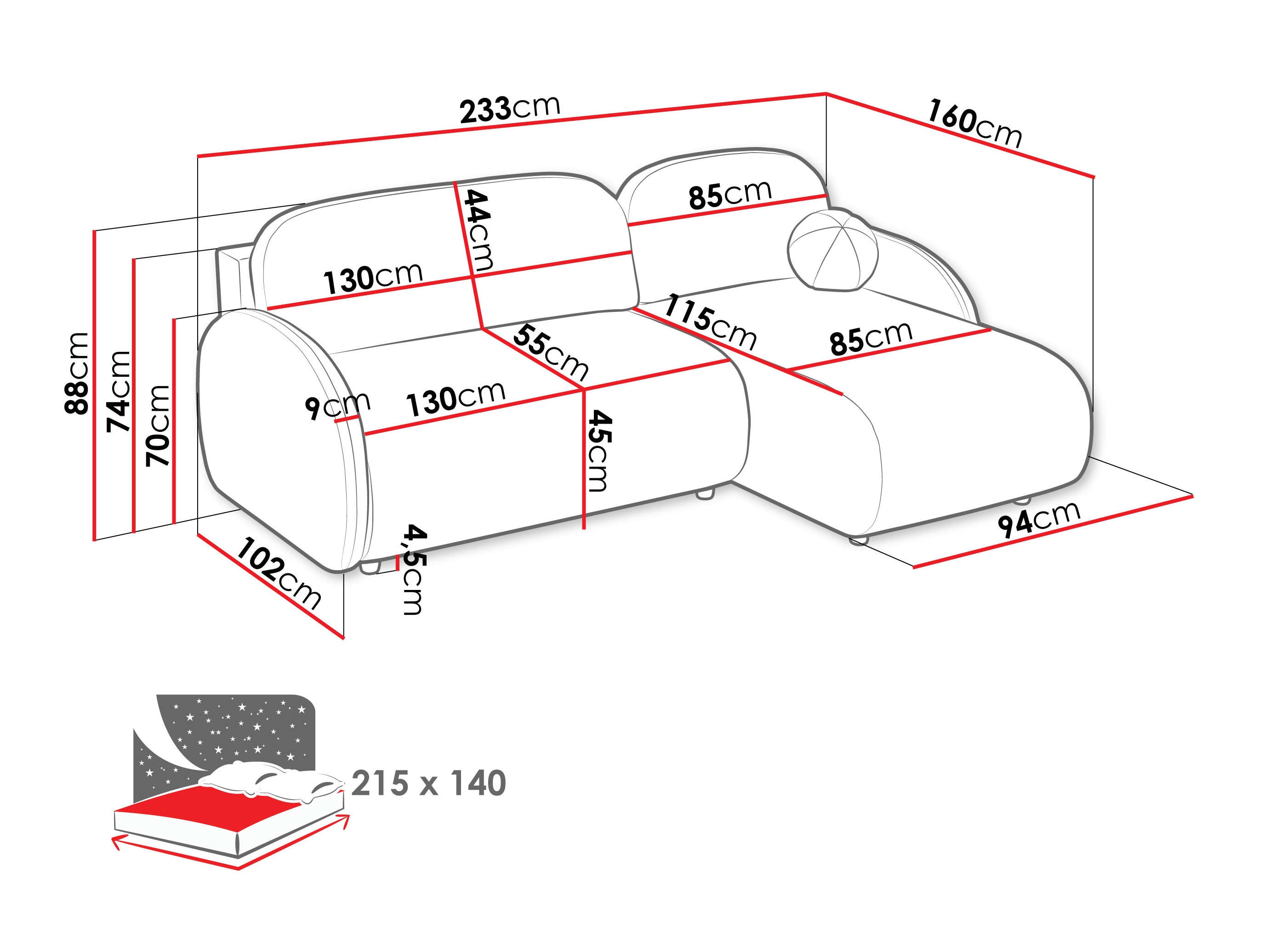 Ъглов диван SB4522