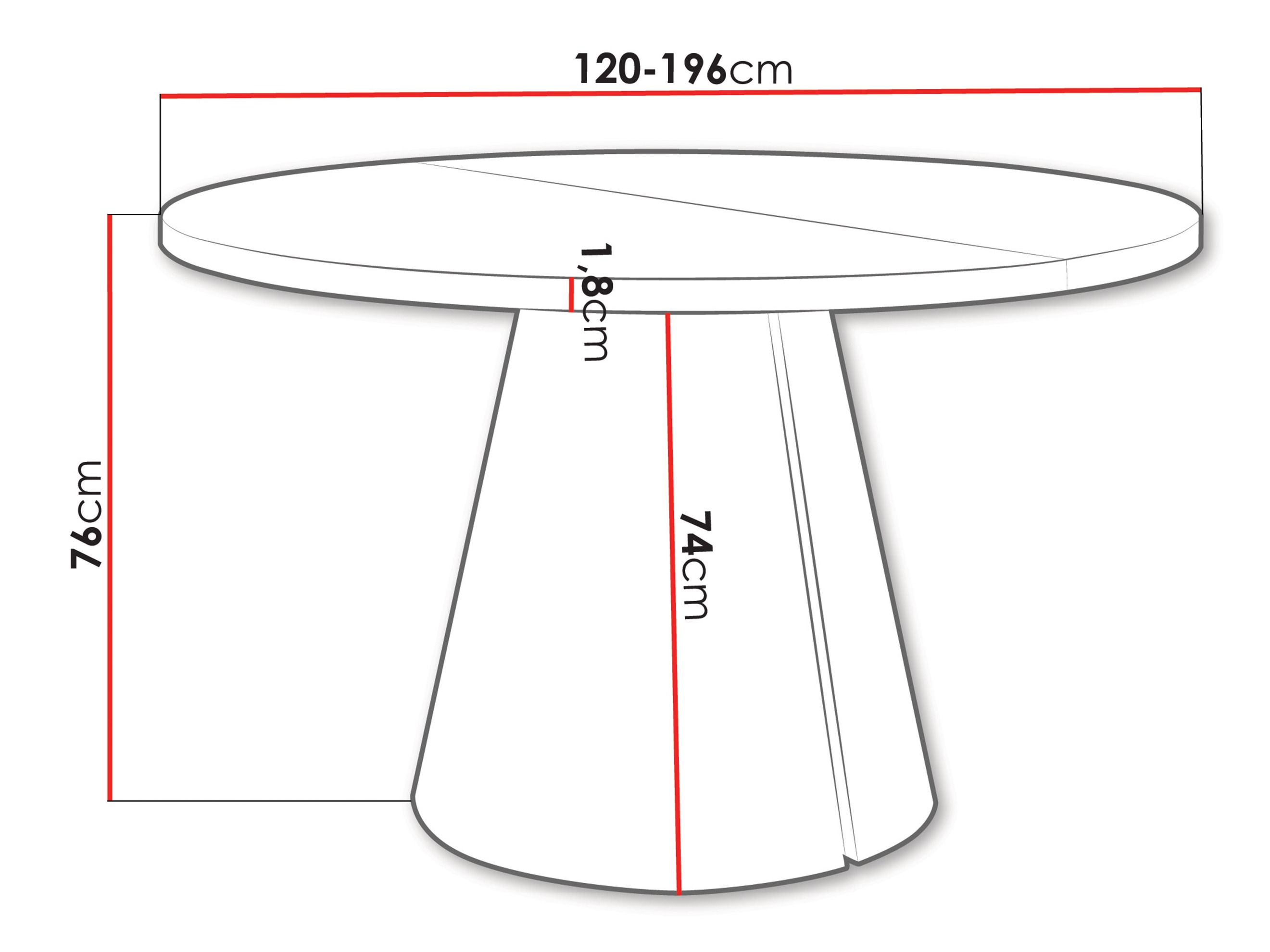 Маса Oswego 168 (Бял)