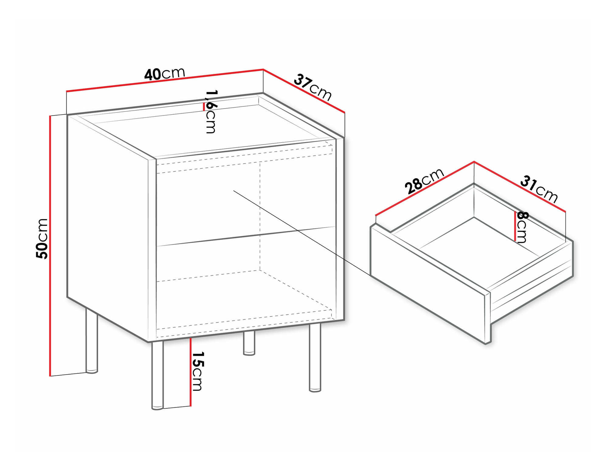 Нощно шкафче SB4542