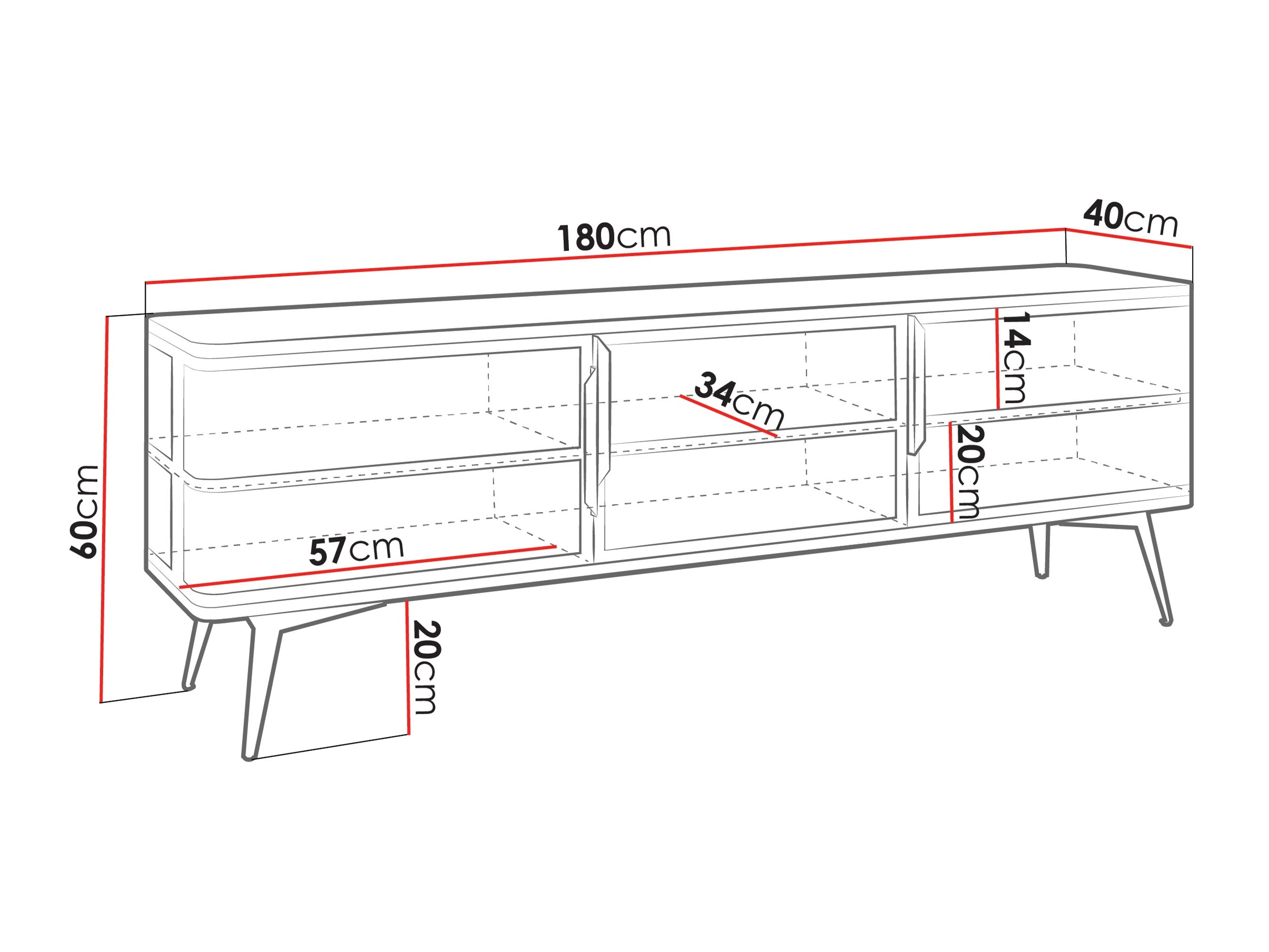 ТВ шкаф Camfelo 102 (Черен)