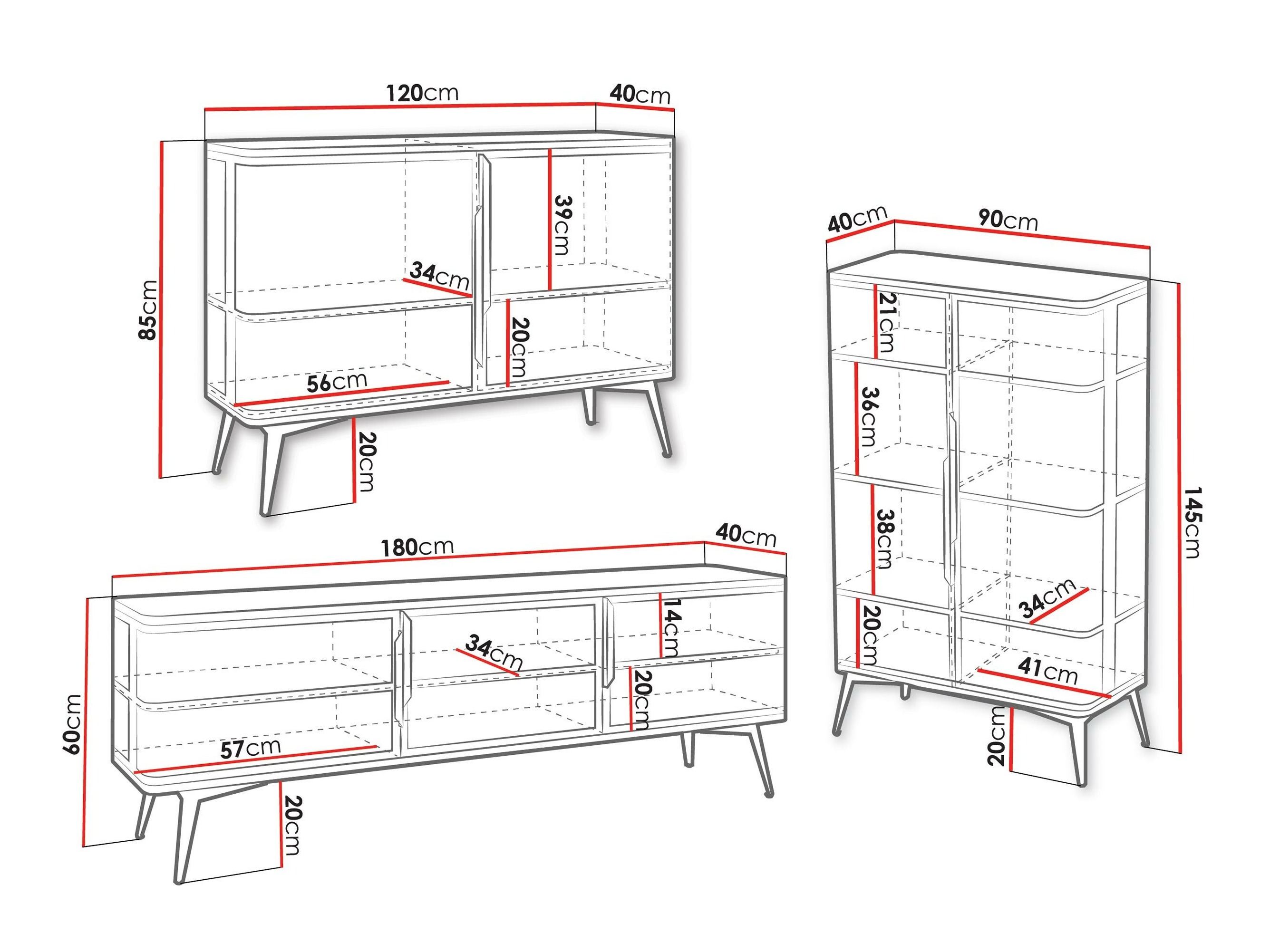 Комплект за хол Camfelo 104 (Черен)
