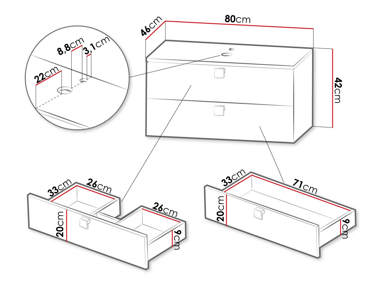 Окачен шкаф за мивка SB4567