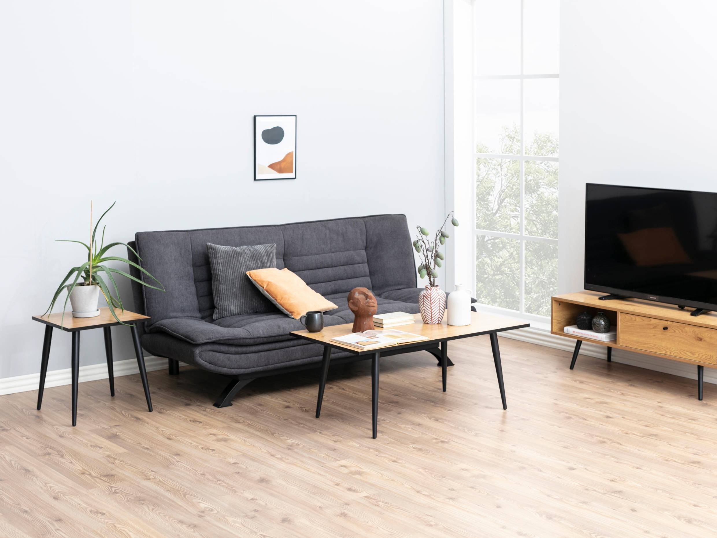 Разтегателен диван Norsica 279 (Тъмно сив)