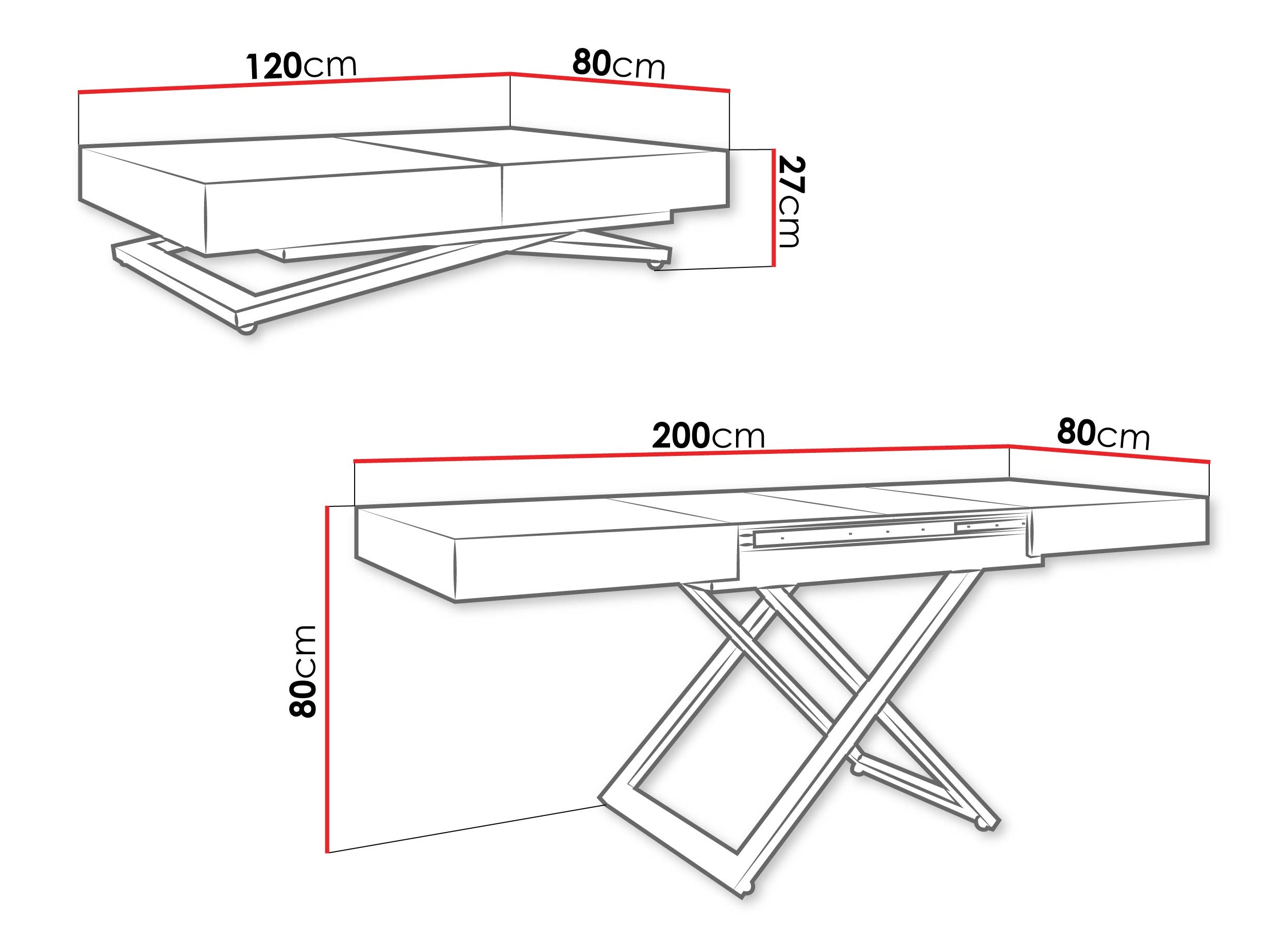 Трансформираща се масичка за кафе Oswego 171 (Орех)