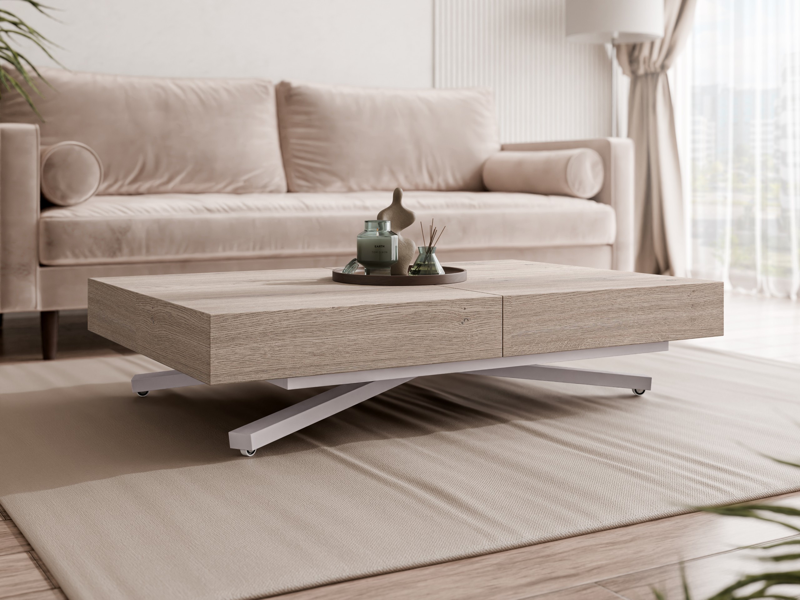 Трансформираща се масичка за кафе Oswego 177 (Дъб)