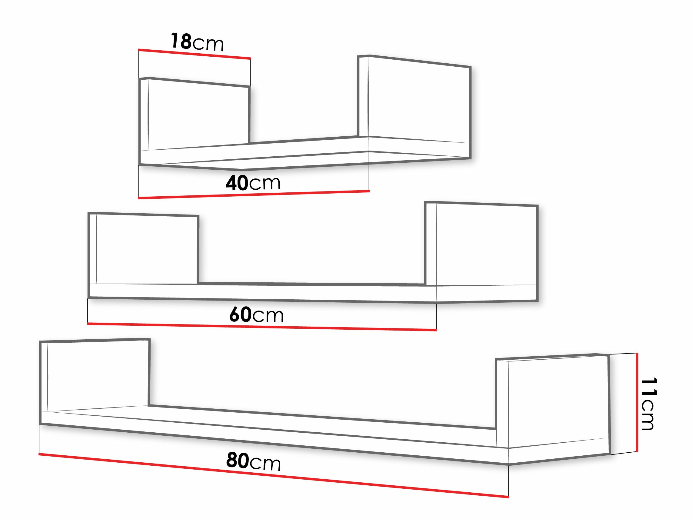 Комплект стенни етажерки Sarasota 105 (Бял)