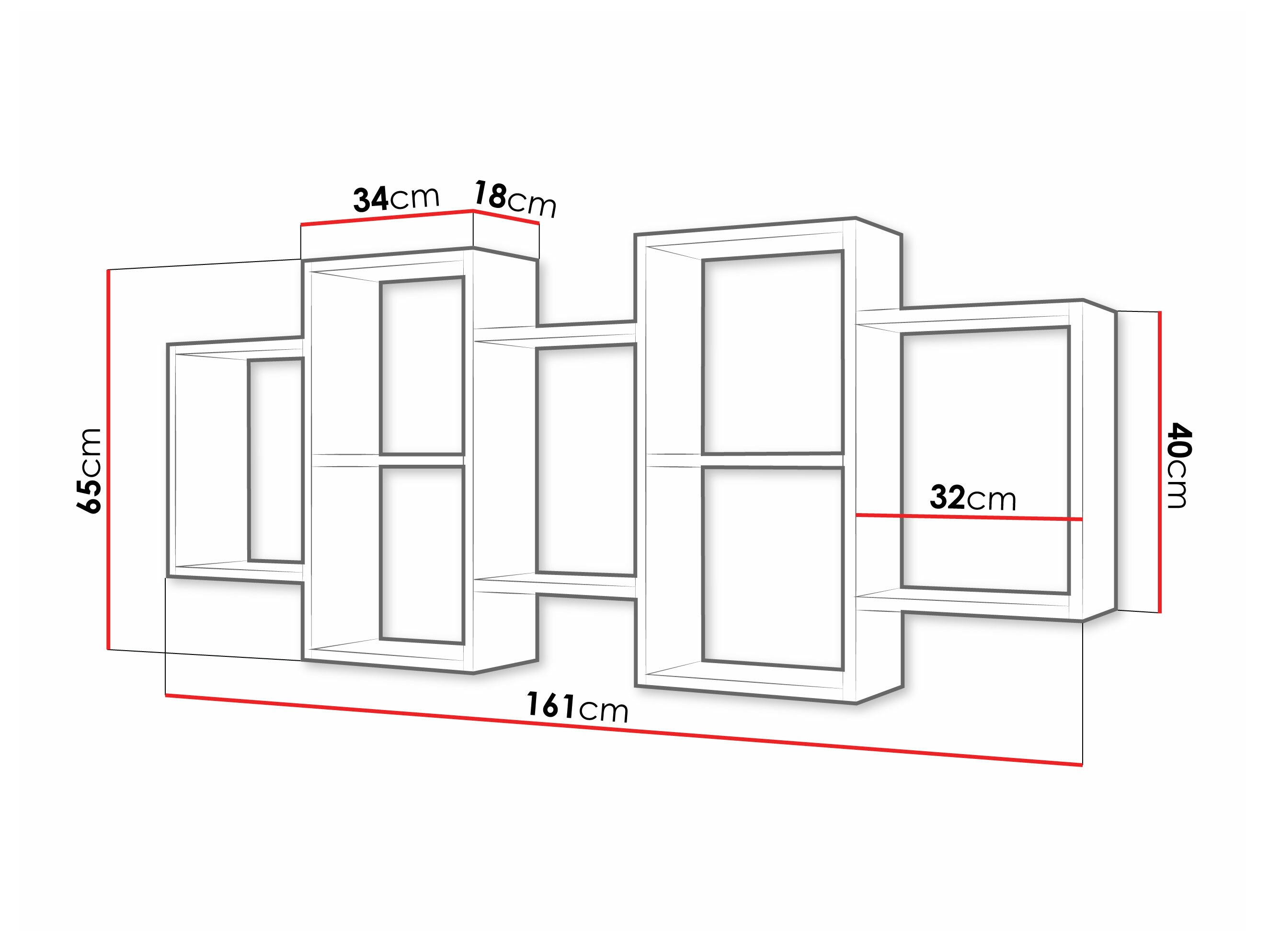 Стенна етажерка Lexicon (Бял)