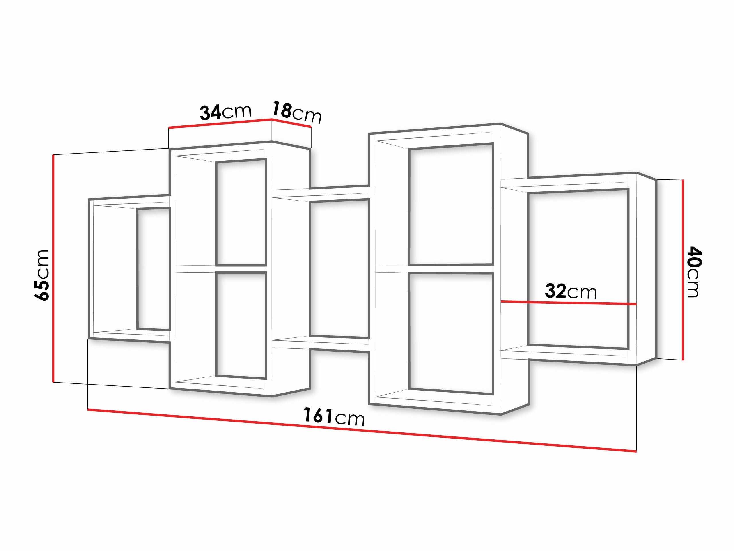 Стенна етажерка Lexicon (Графит)
