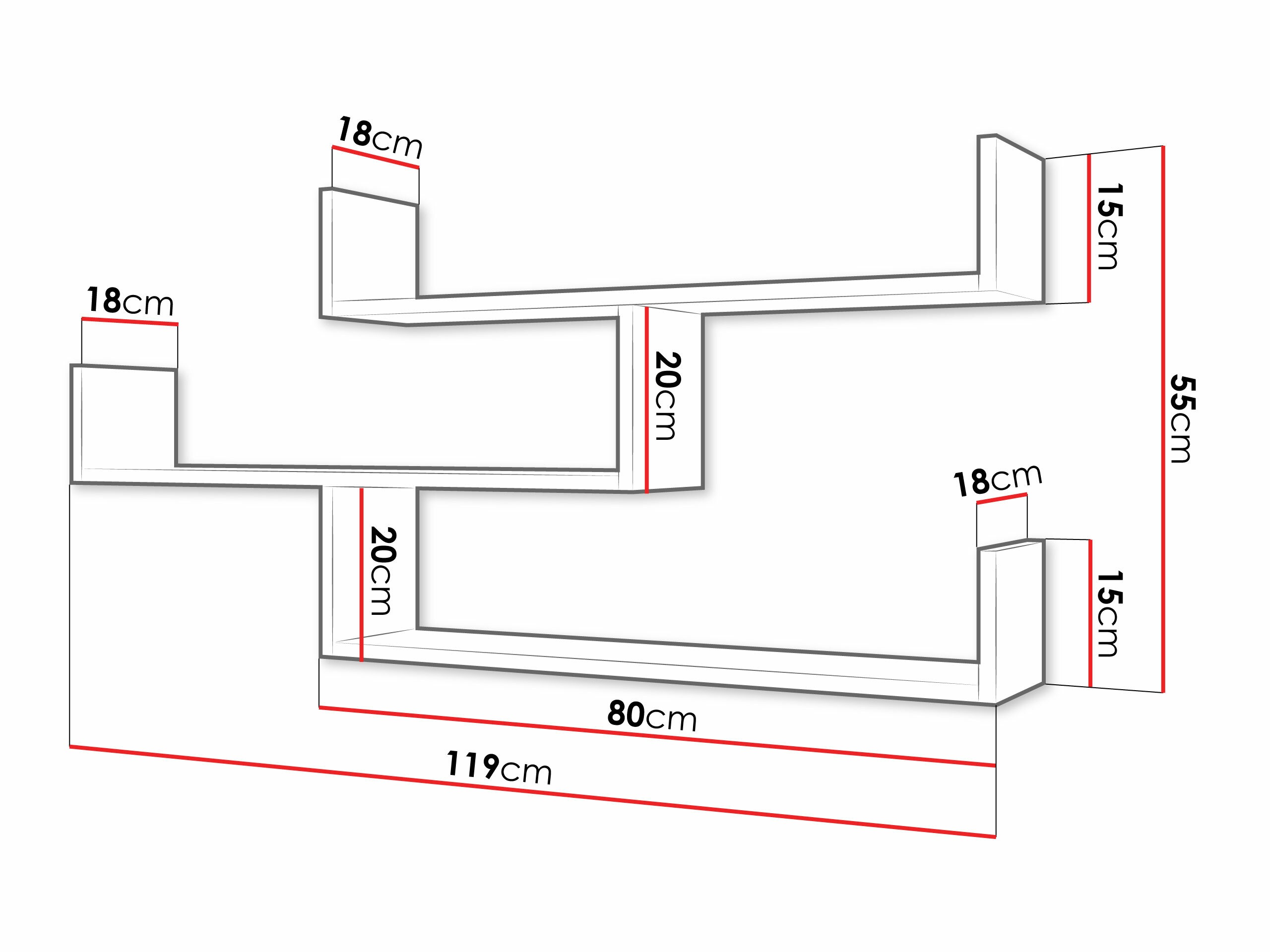 Стенна етажерка Lexicon I (Бял)
