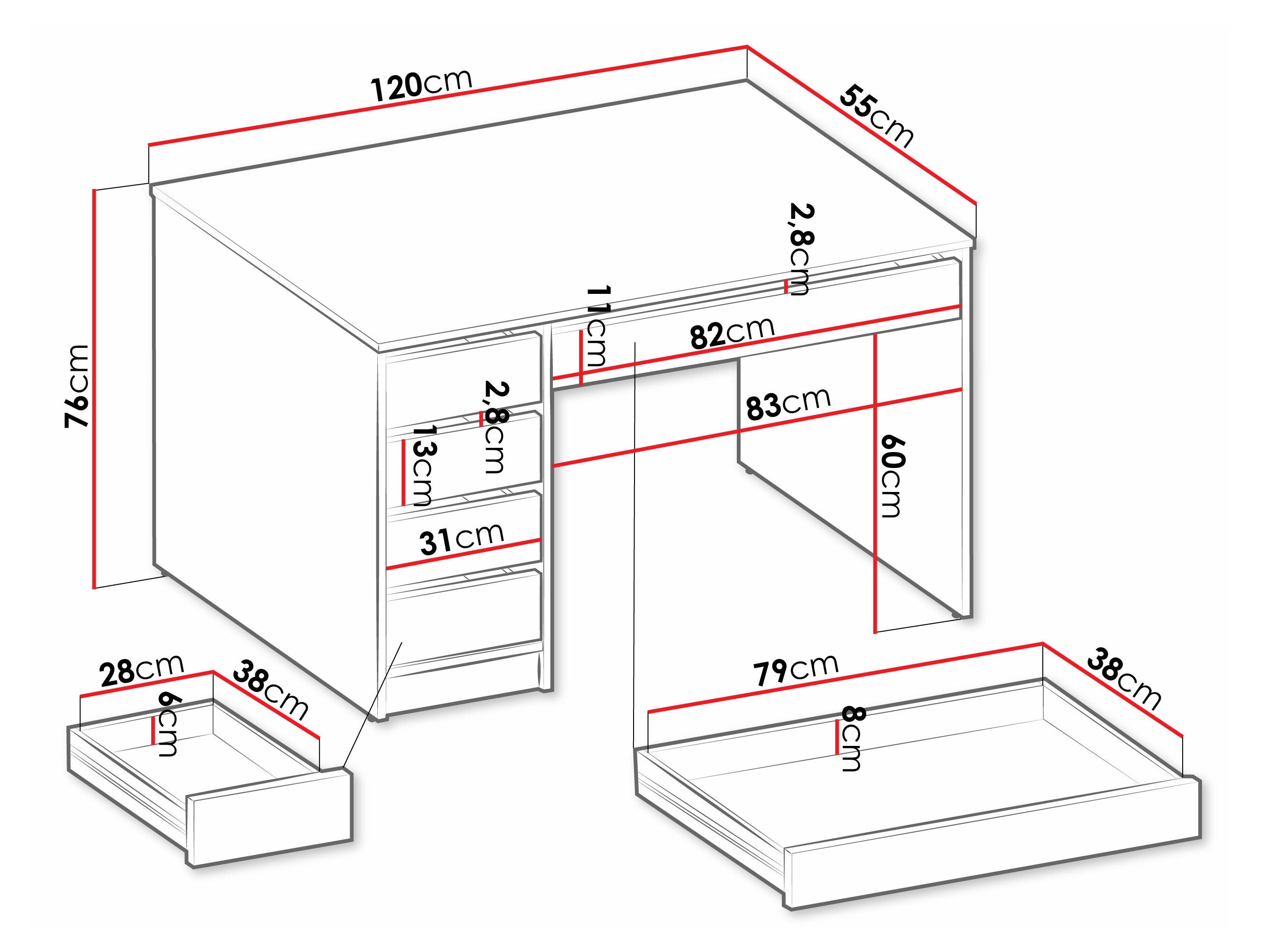 Офис бюро Comfivo Terros I (Бял + Бял гланц)
