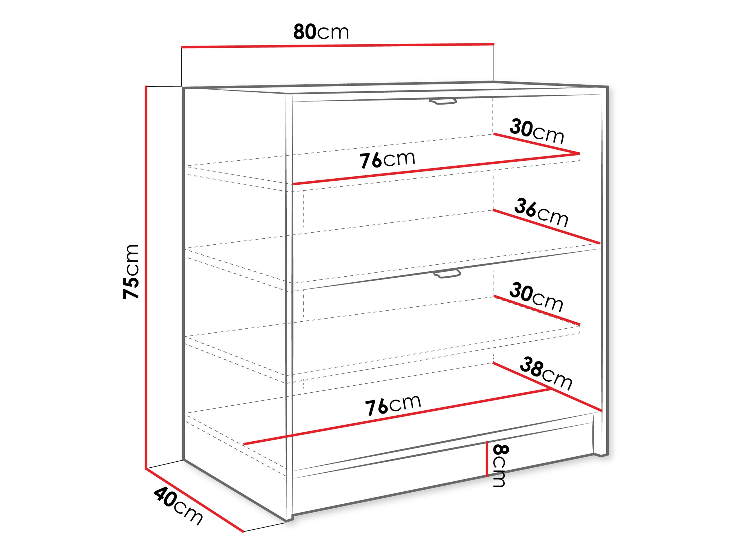 Шкаф за обувки Comfivo Larmire 125 (Бял)
