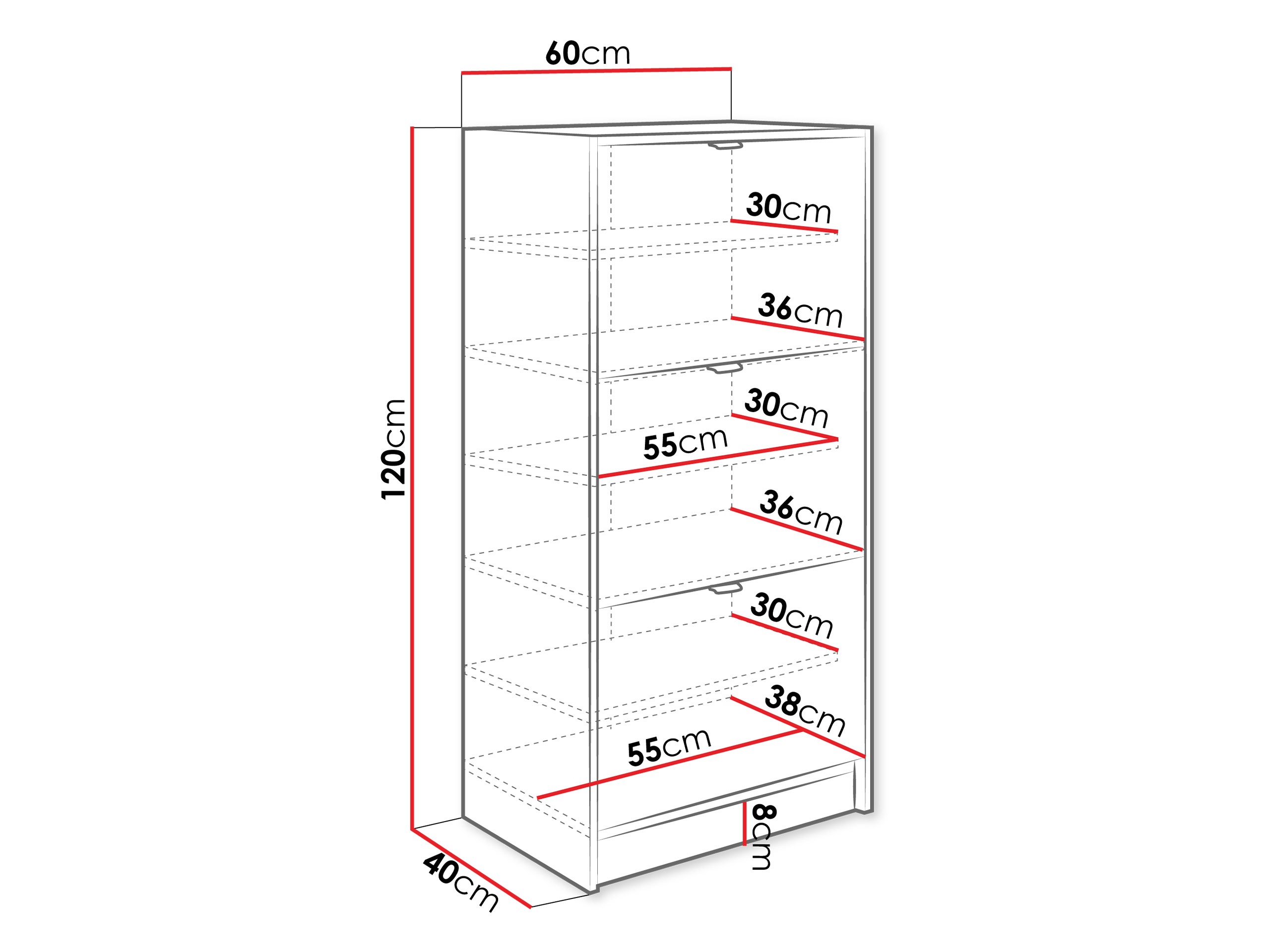 Шкаф за обувки Comfivo Velal III (Бял)
