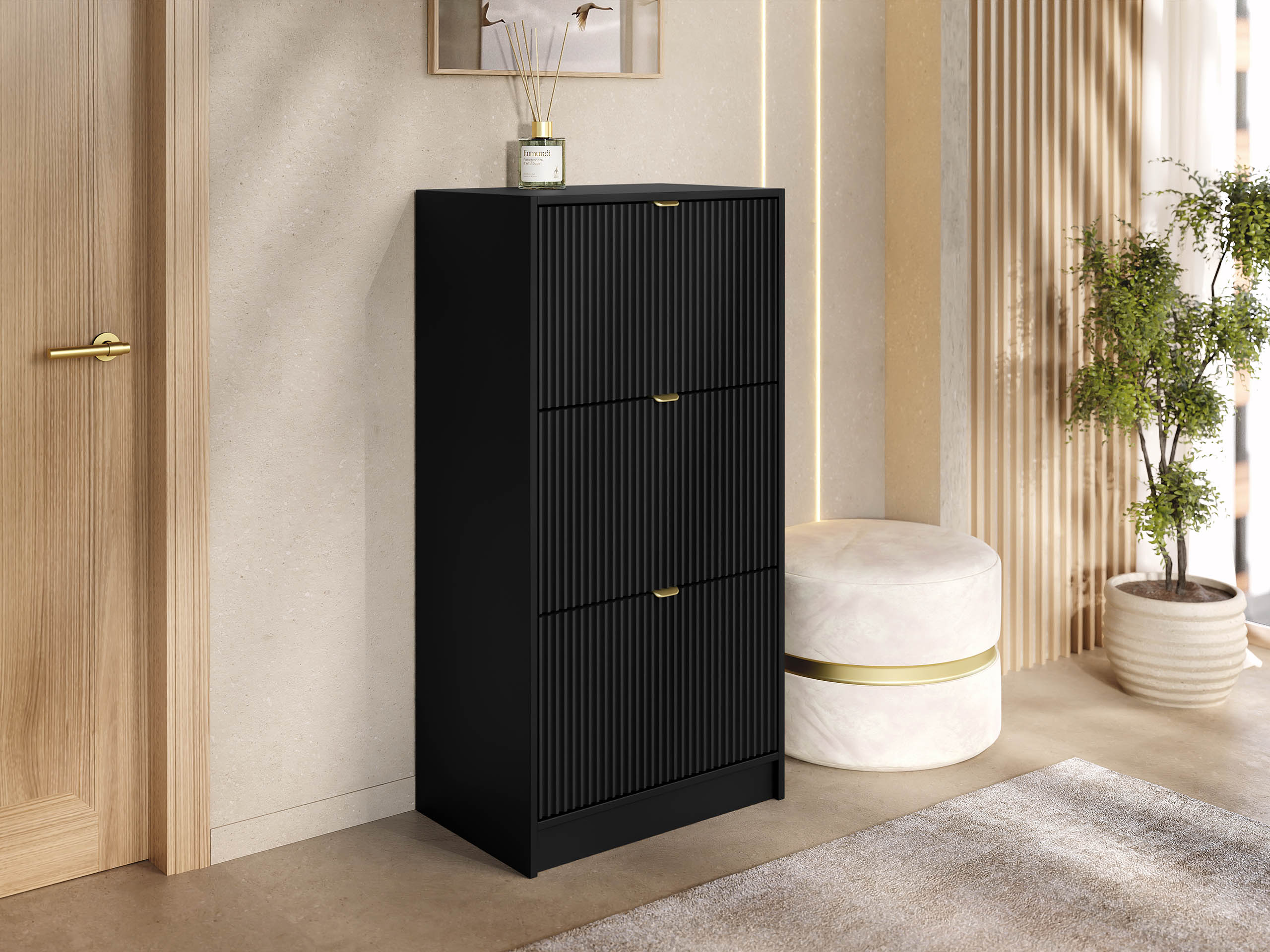 Шкаф за обувки Comfivo Velal III (Черен)