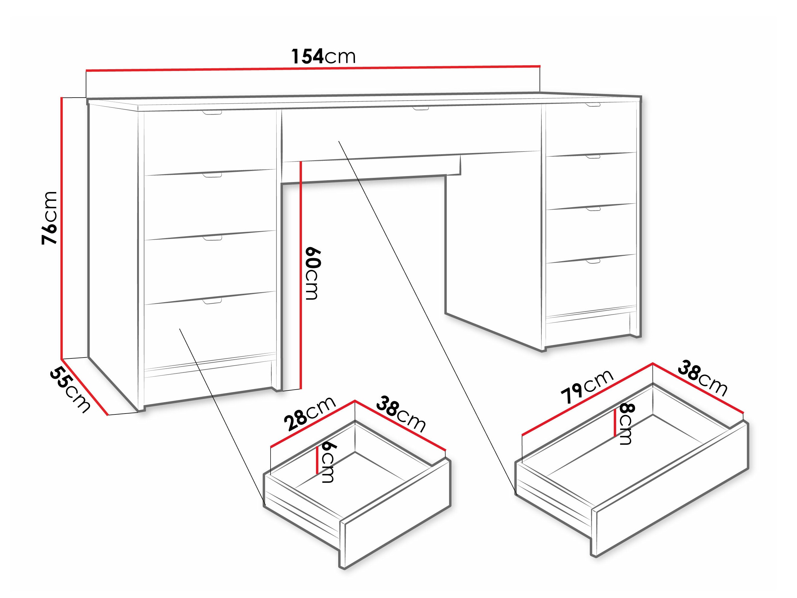 Офис бюро Comfivo Papilio I (Бял)