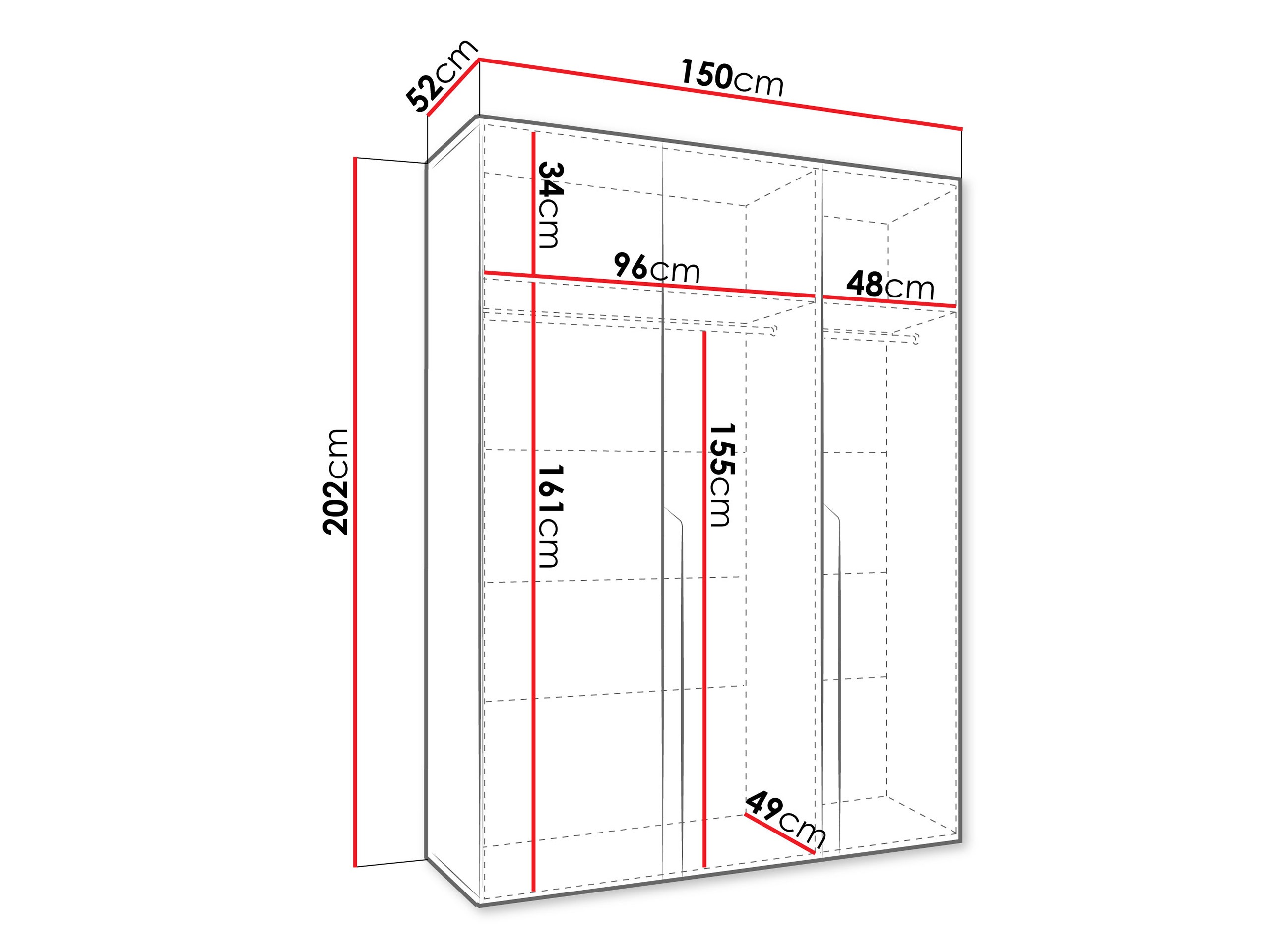 Гардероб Hartford 580 (Черен)