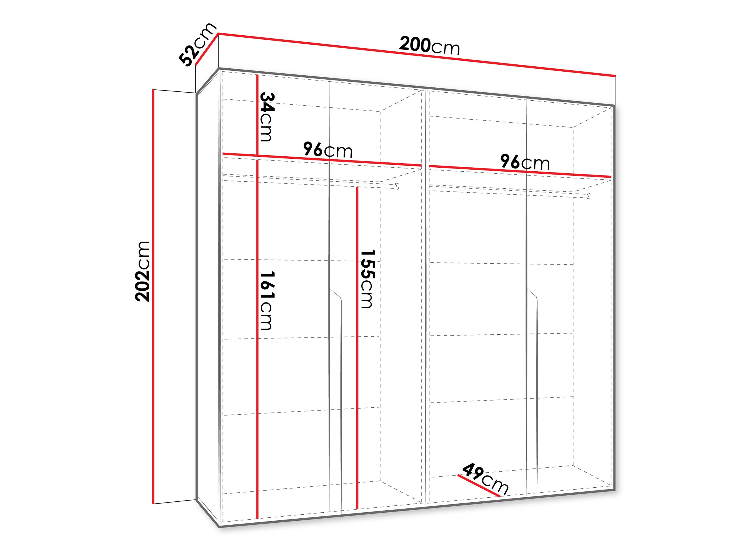 Гардероб Hartford 581 (Бял)