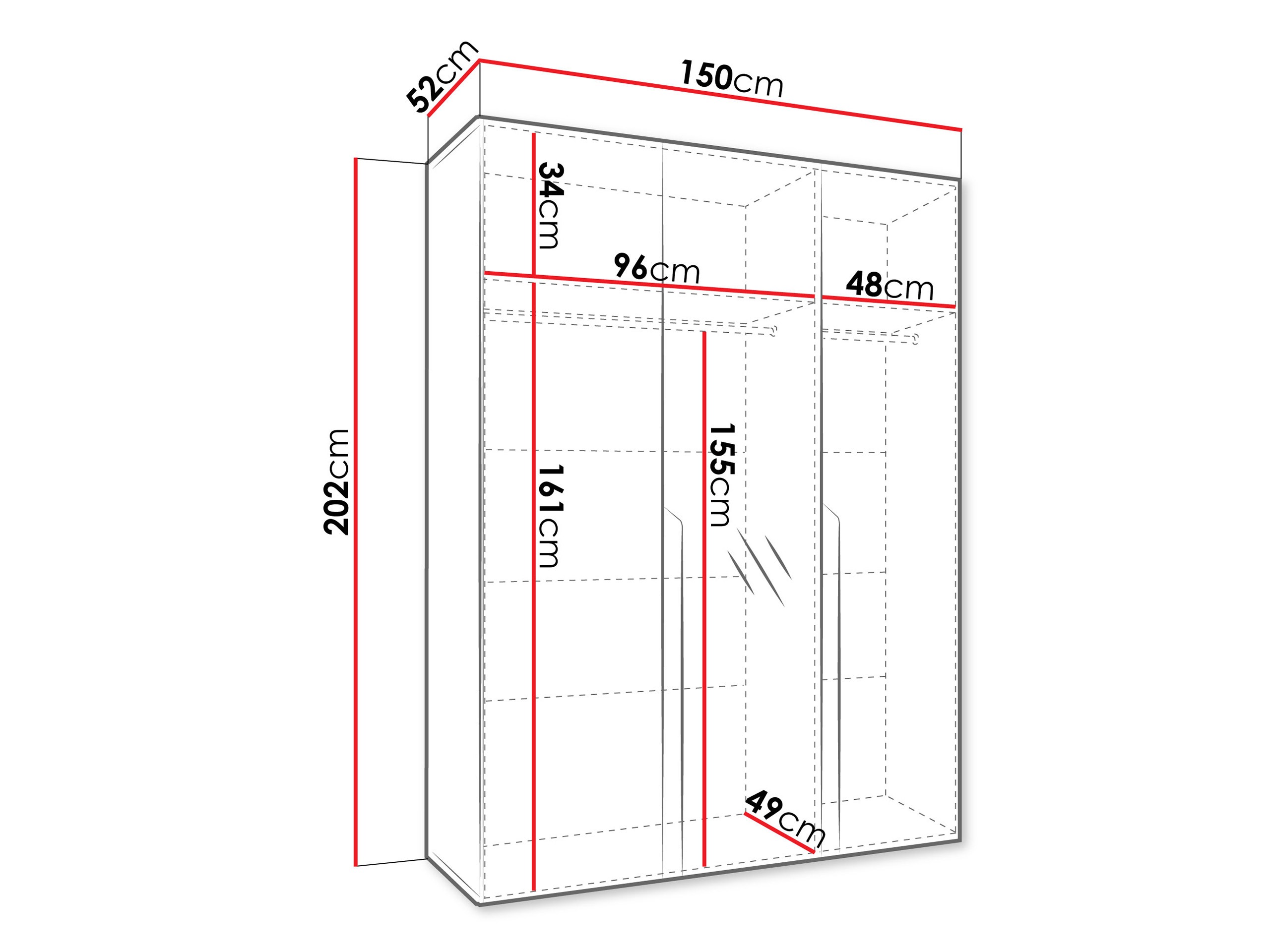 Гардероб Hartford 585 (Черен)
