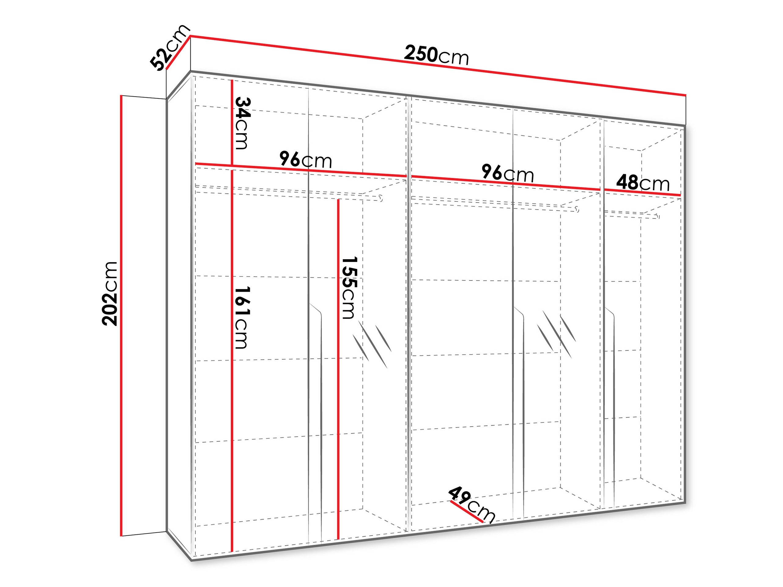 Гардероб Hartford 587 (Черен)