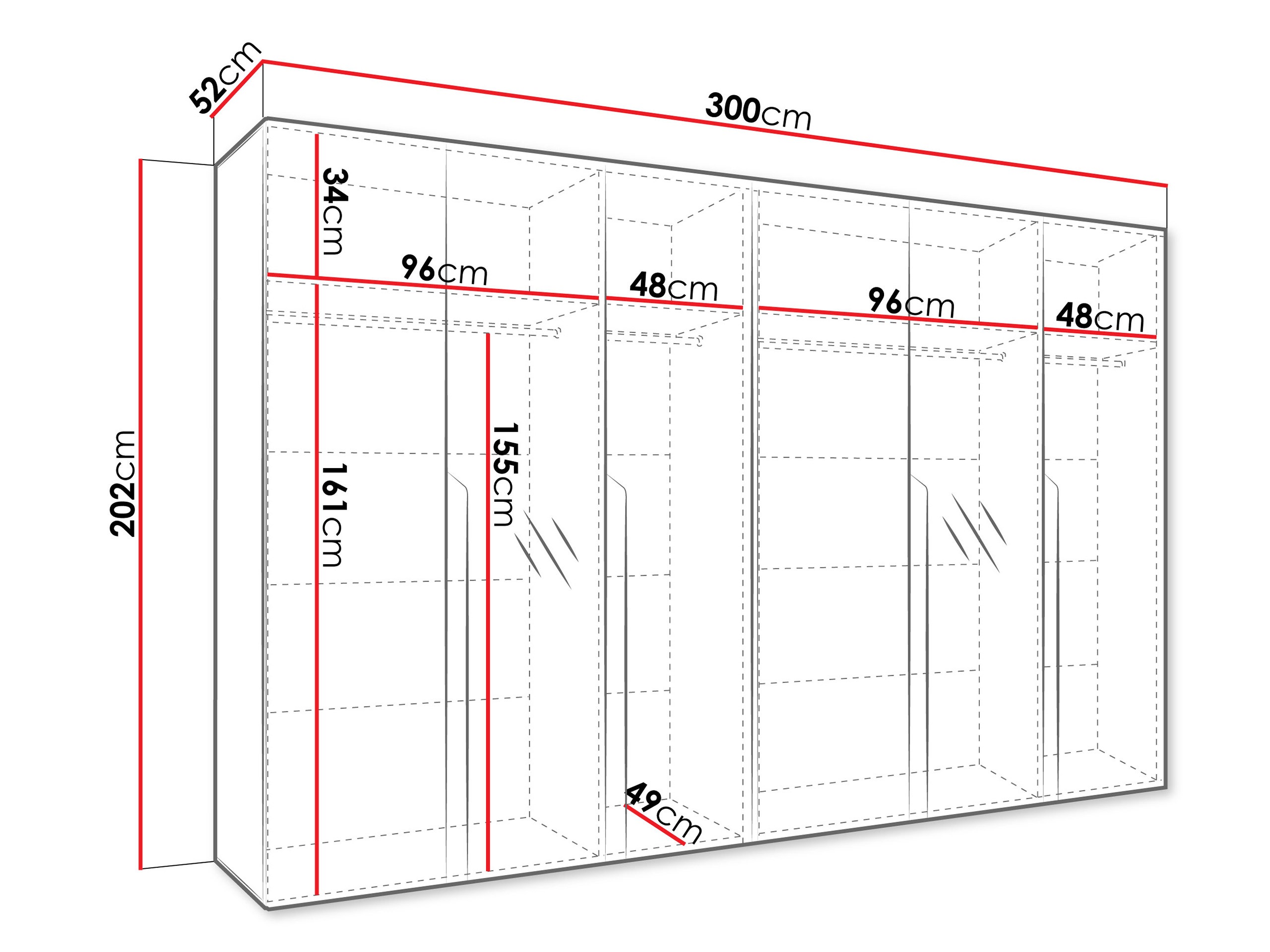 Гардероб Hartford 588 (Бял)