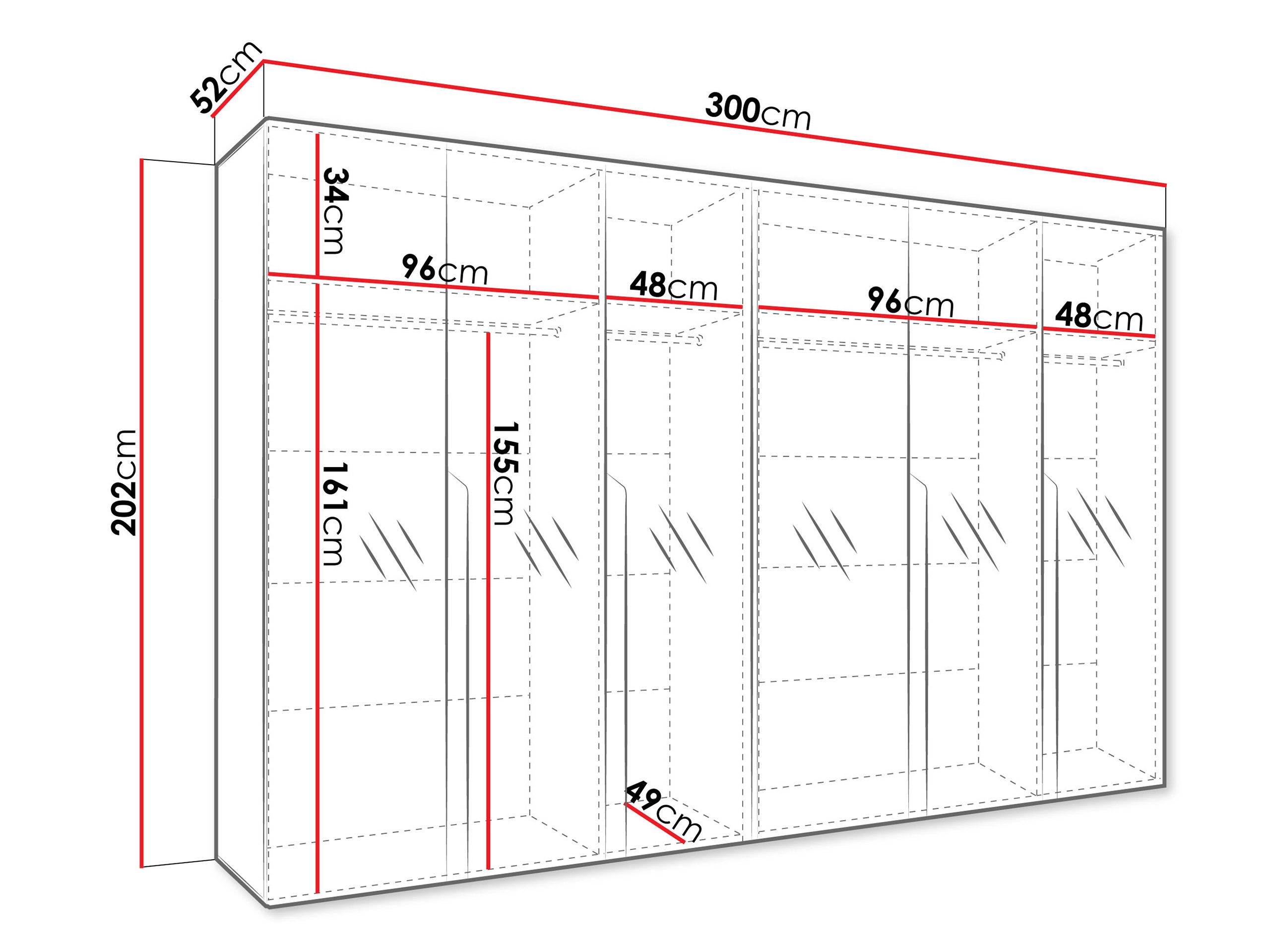 Гардероб Hartford 593 (Черен)