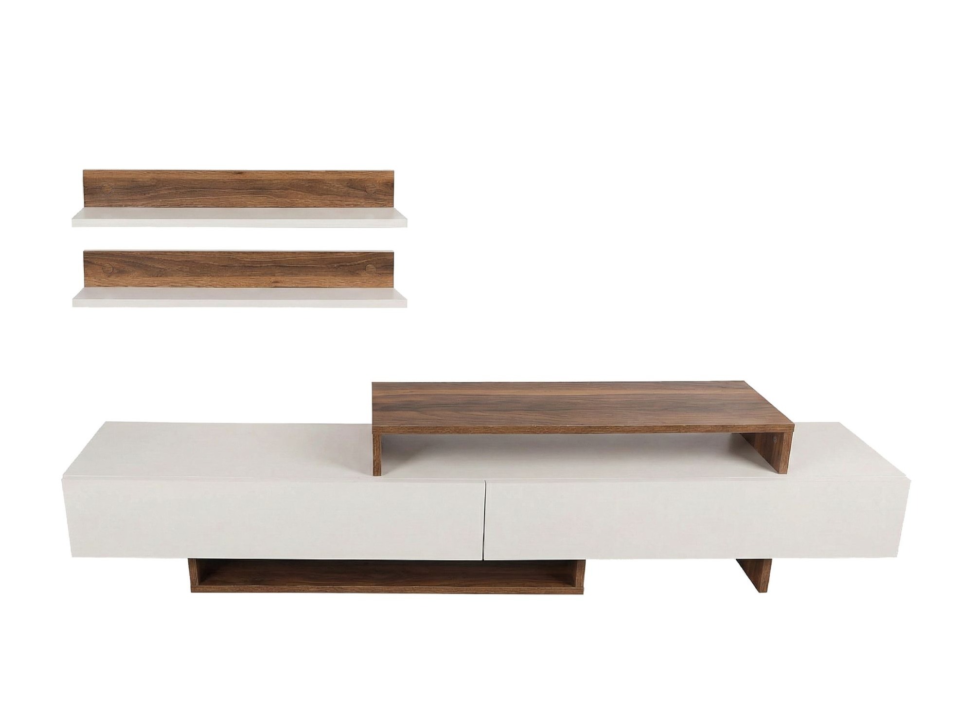 ТВ шкаф Kailua 998 (Бял + Тик)