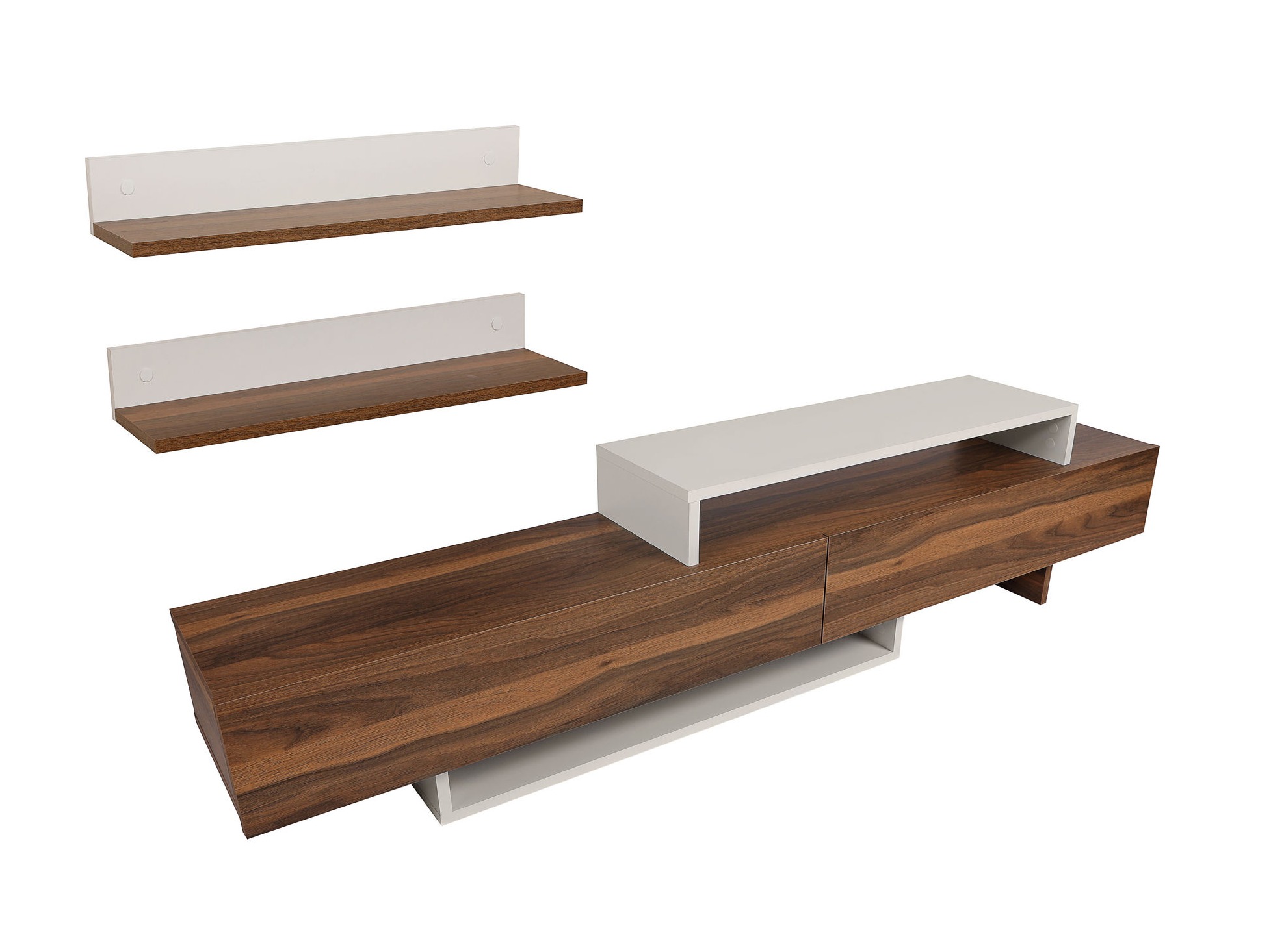 ТВ шкаф Kailua 998 (Тик + Бял)