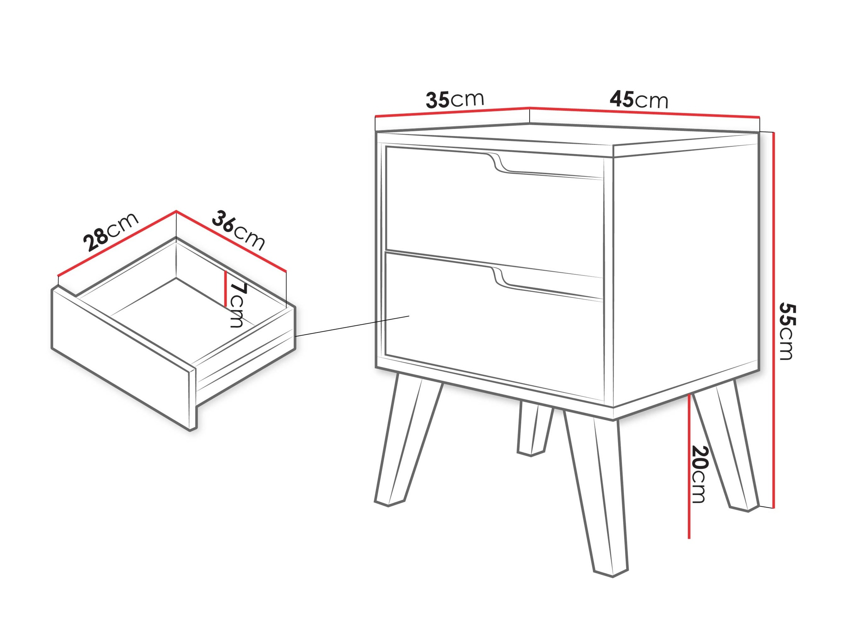 Нощно шкафче Elbtive 104 (Кашмир)