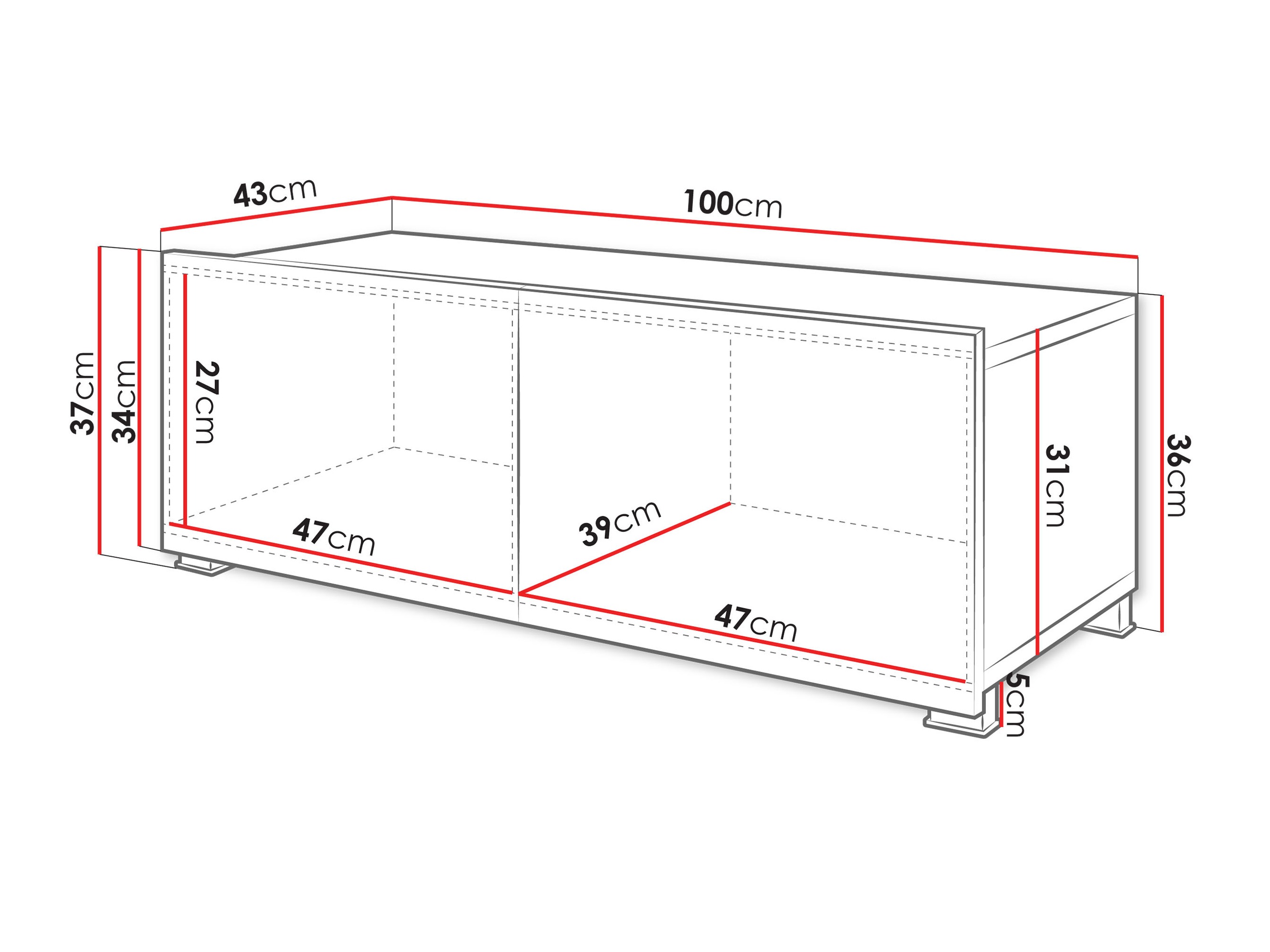 ТВ шкаф Tivdalu 104 (Черен + Черен гланц)