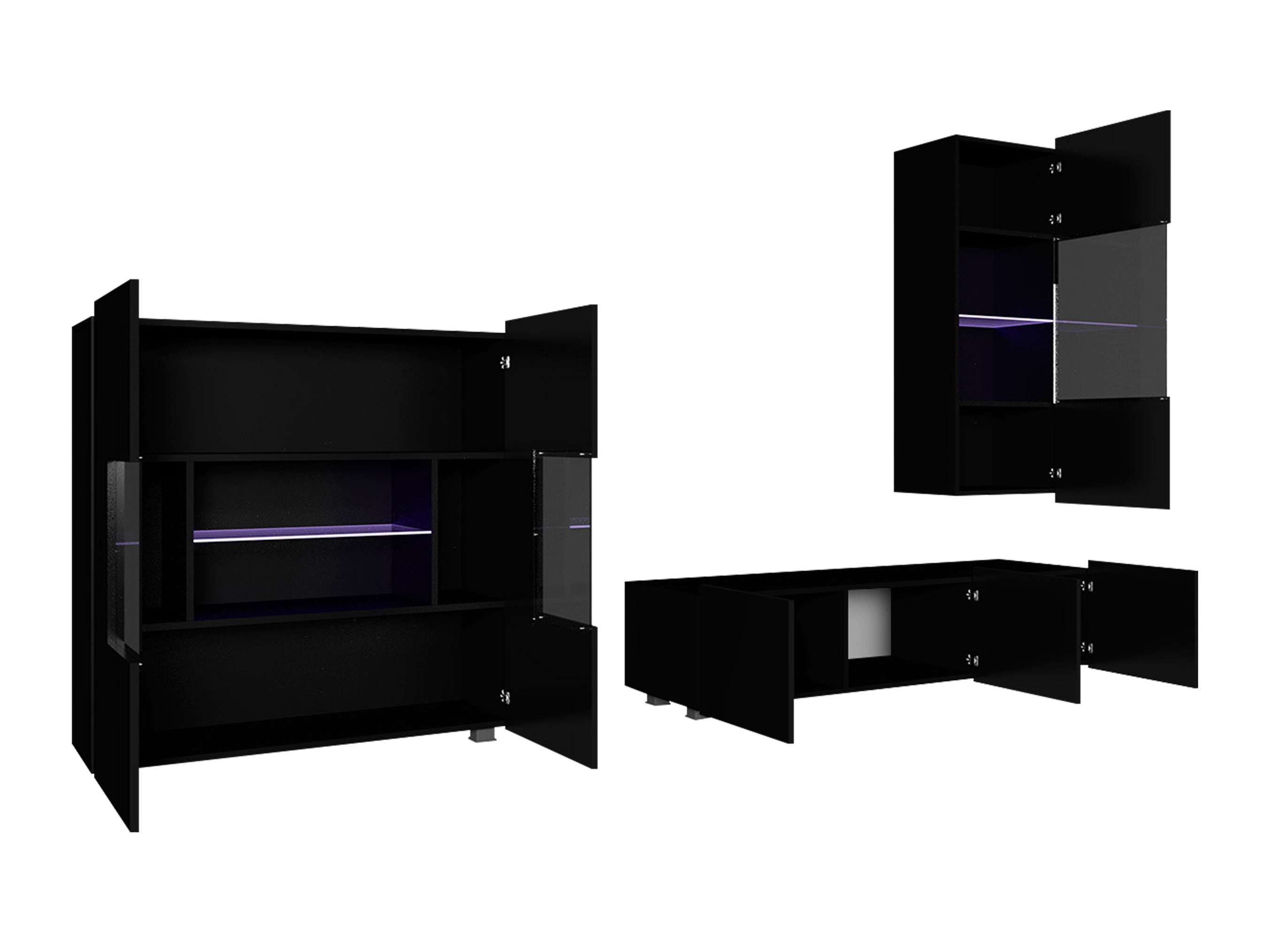 Комплект за хол Remus VII (Бял + Бял гланц)